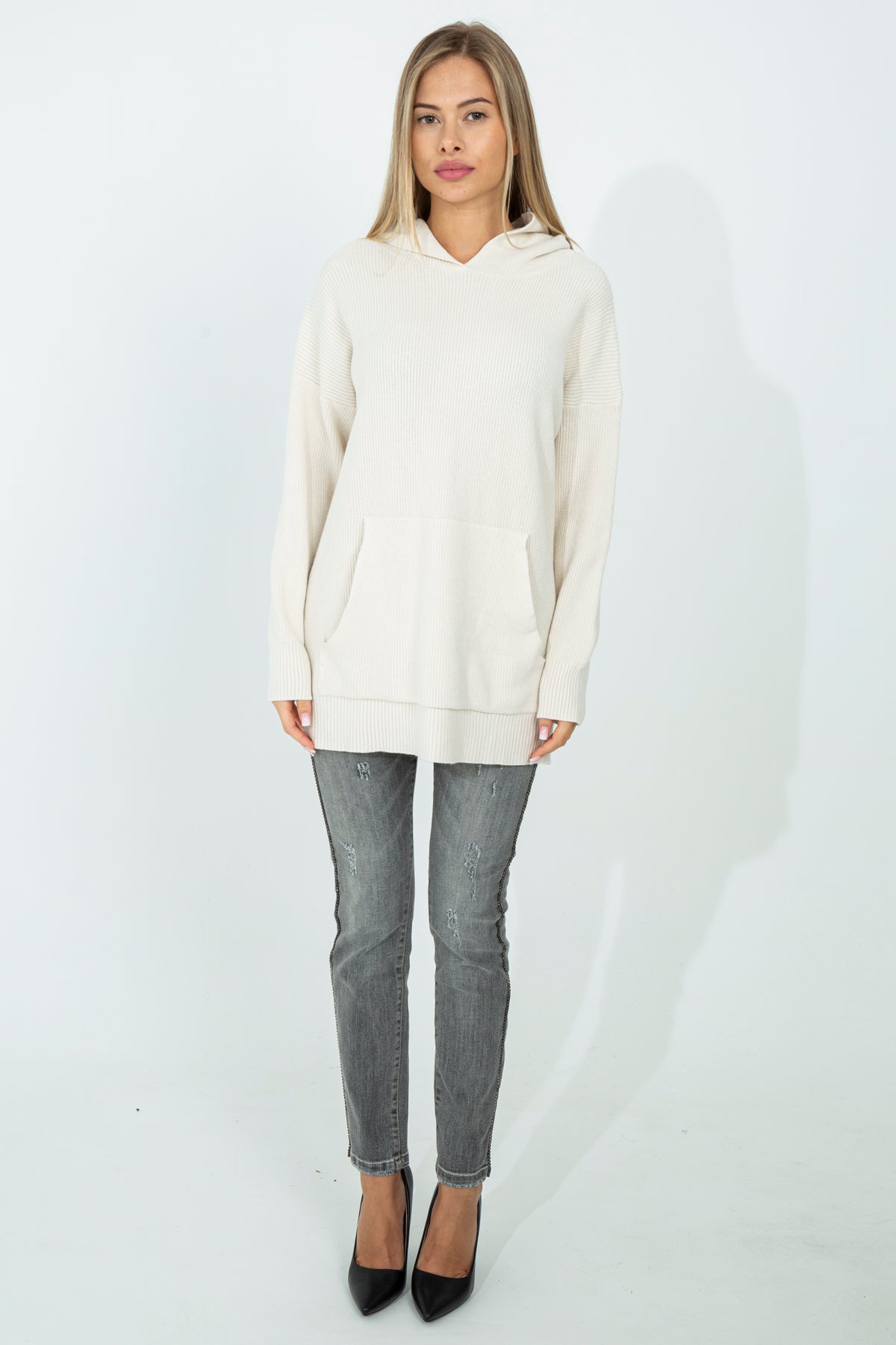 Oversized knitted wool sweater