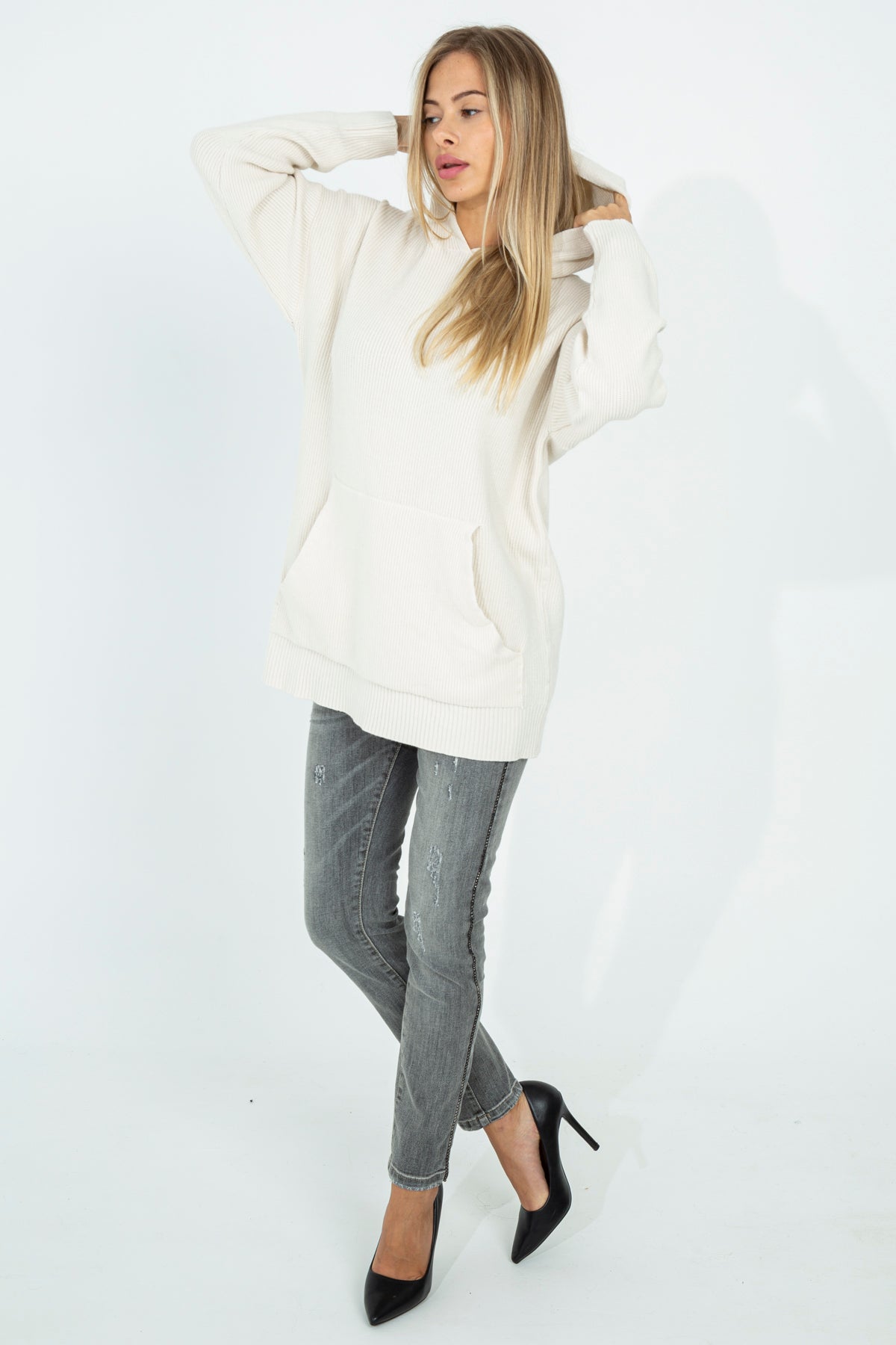 Oversized knitted wool sweater