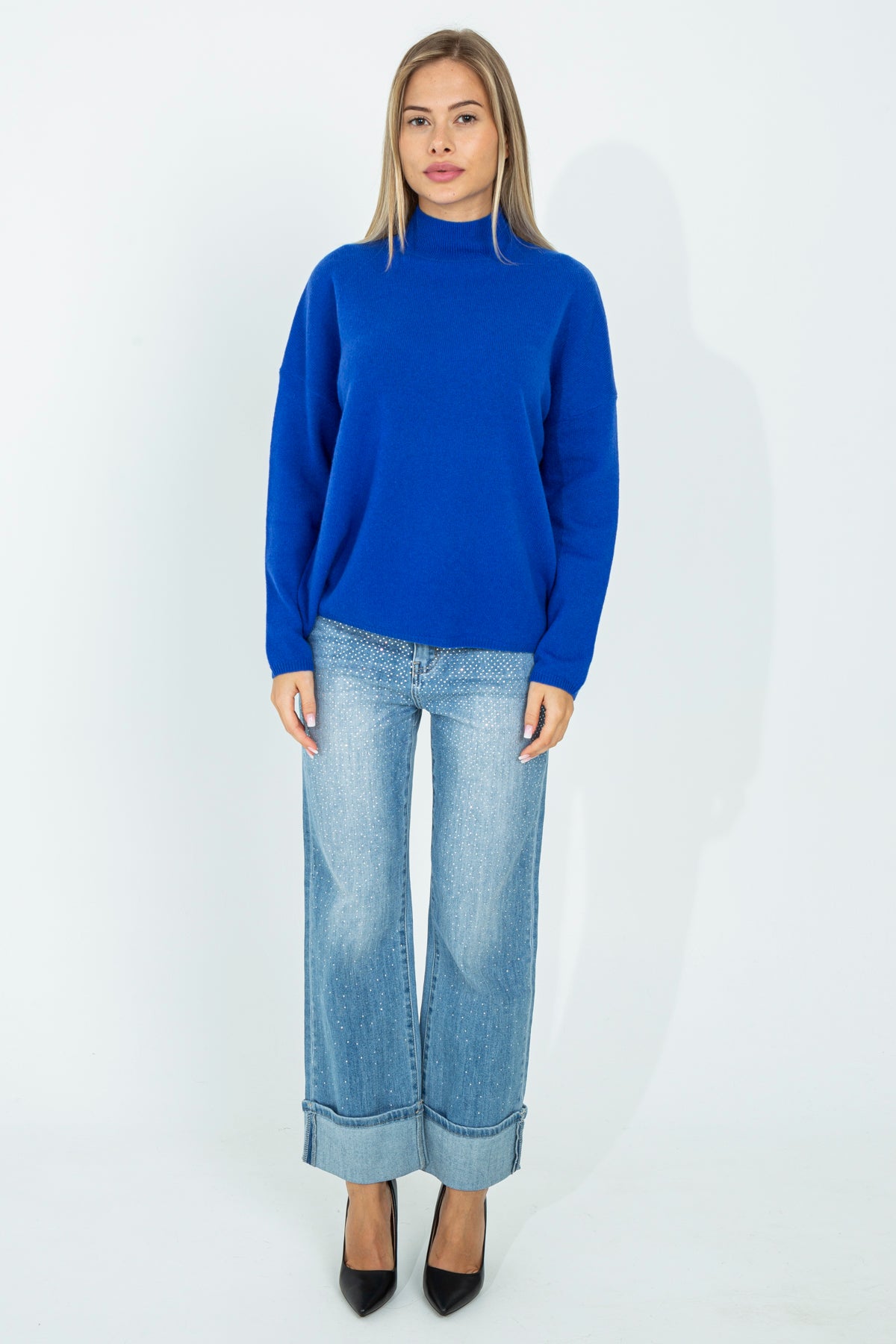 Cashmere half-neck sweater