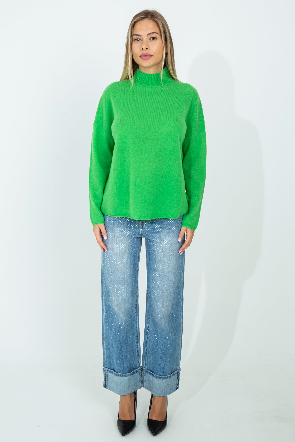 Cashmere half-neck sweater