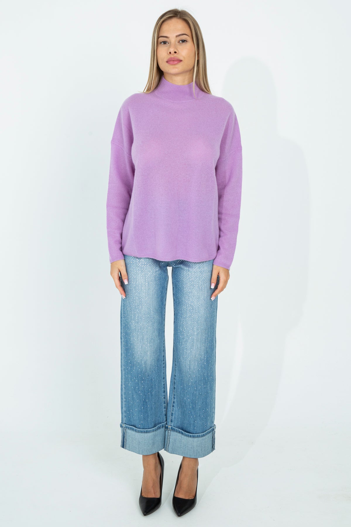 Cashmere half-neck sweater