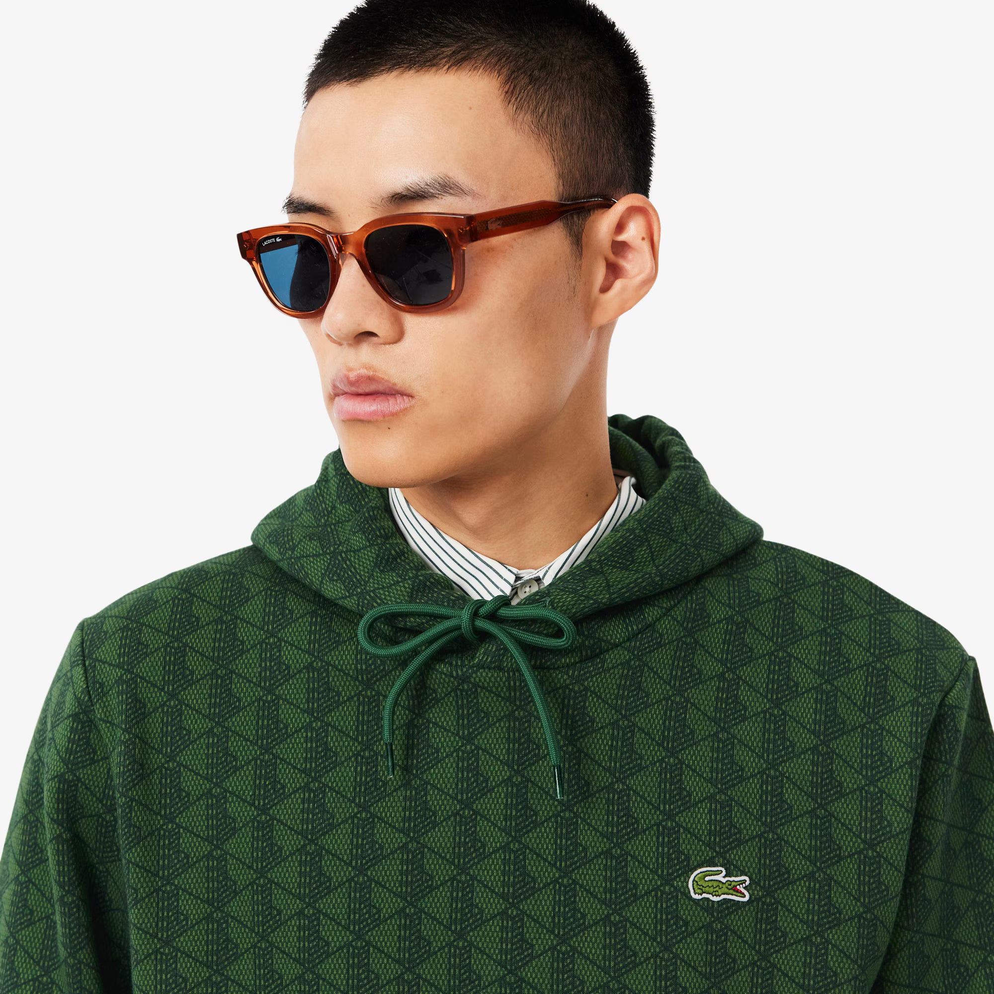 Felpa con cappuccio e monogramma