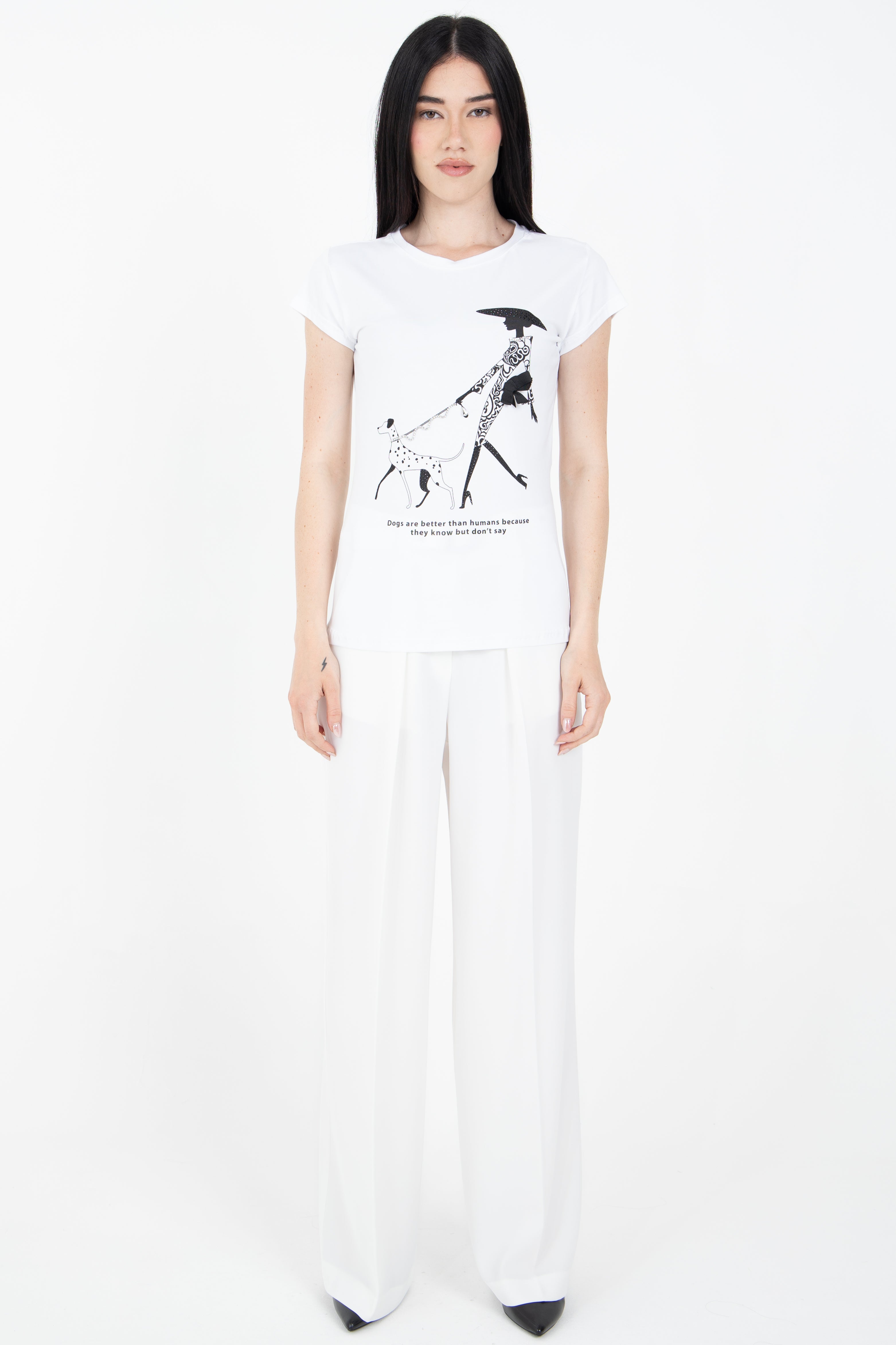 T-shirt con stampa a contrasto