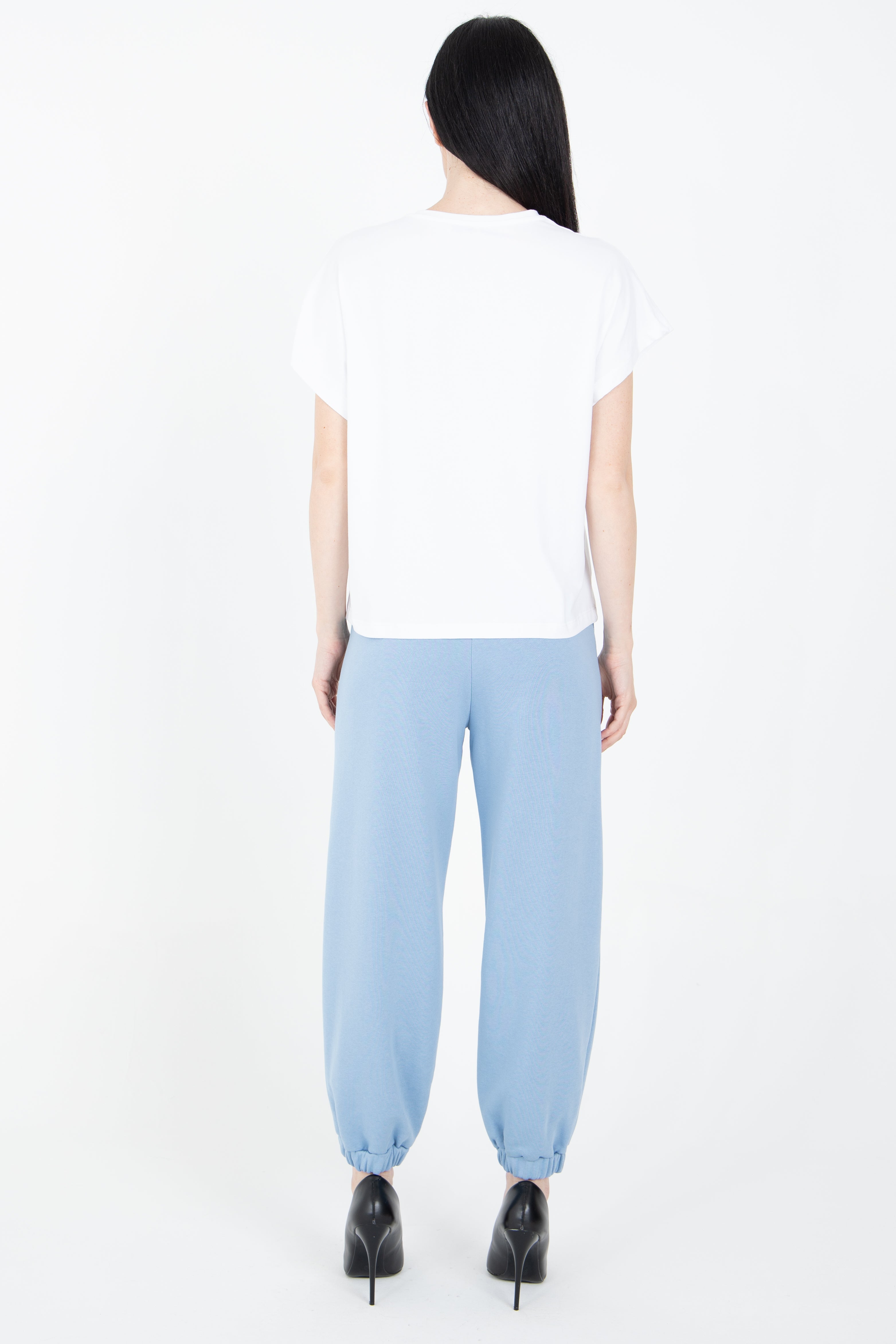 T-shirt morbida con stampe frontali