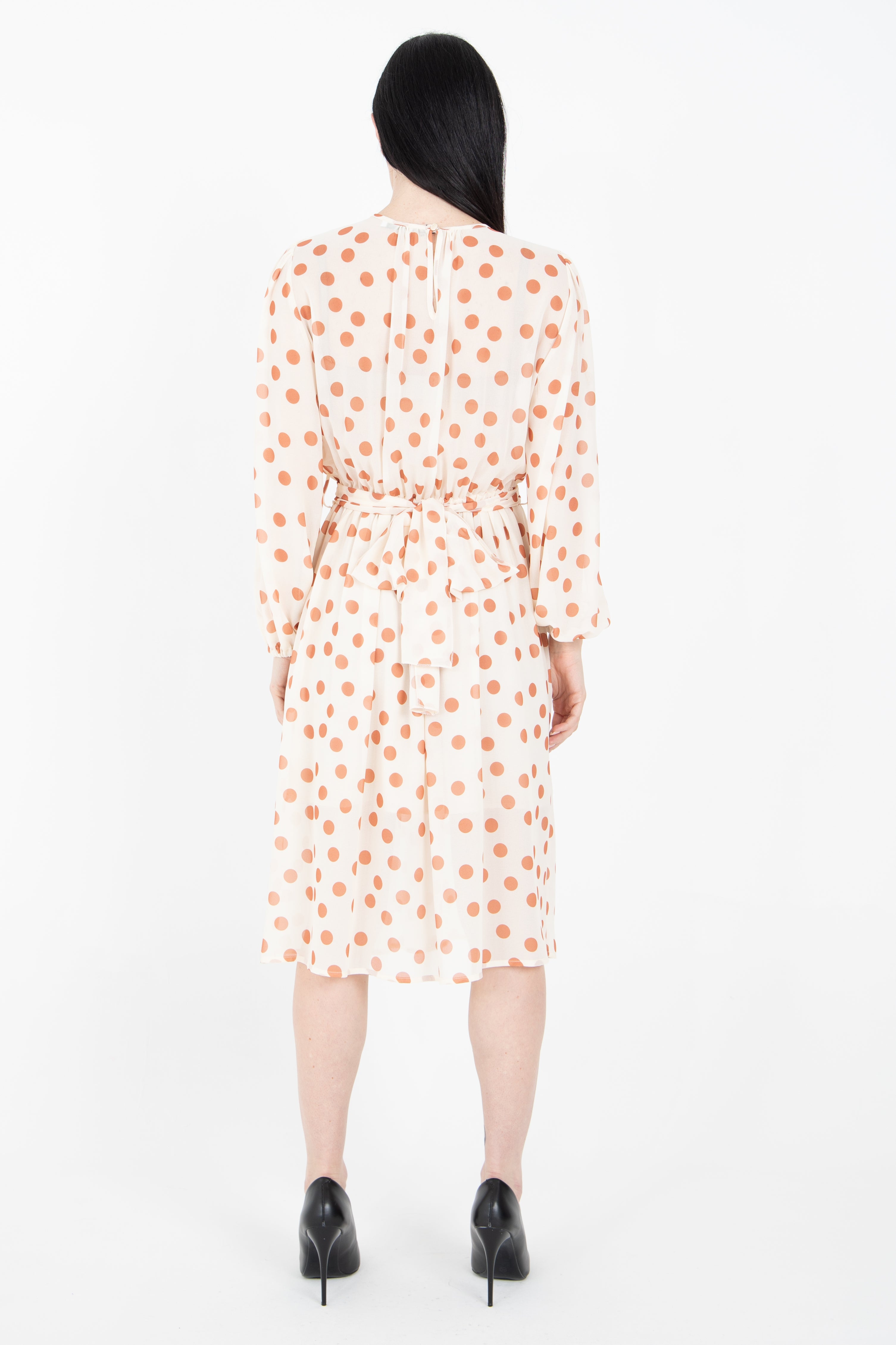 Abito in georgette in fantasia pois