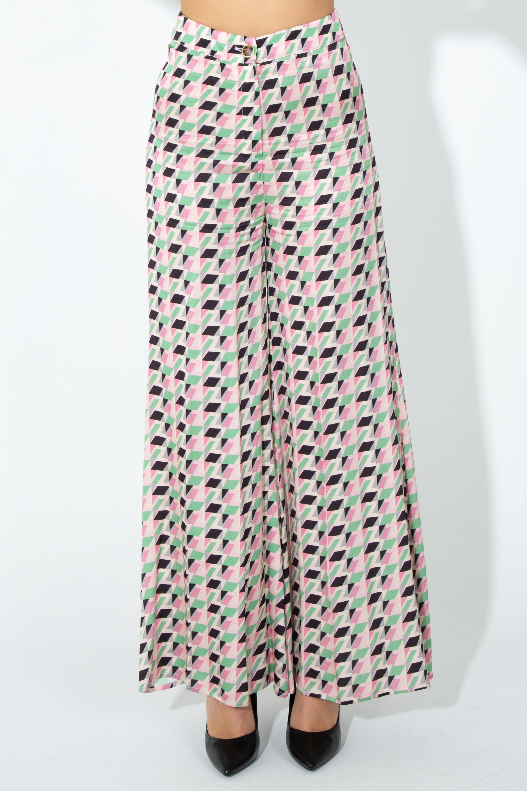 Pantalone palazzo in tessuto scivolato