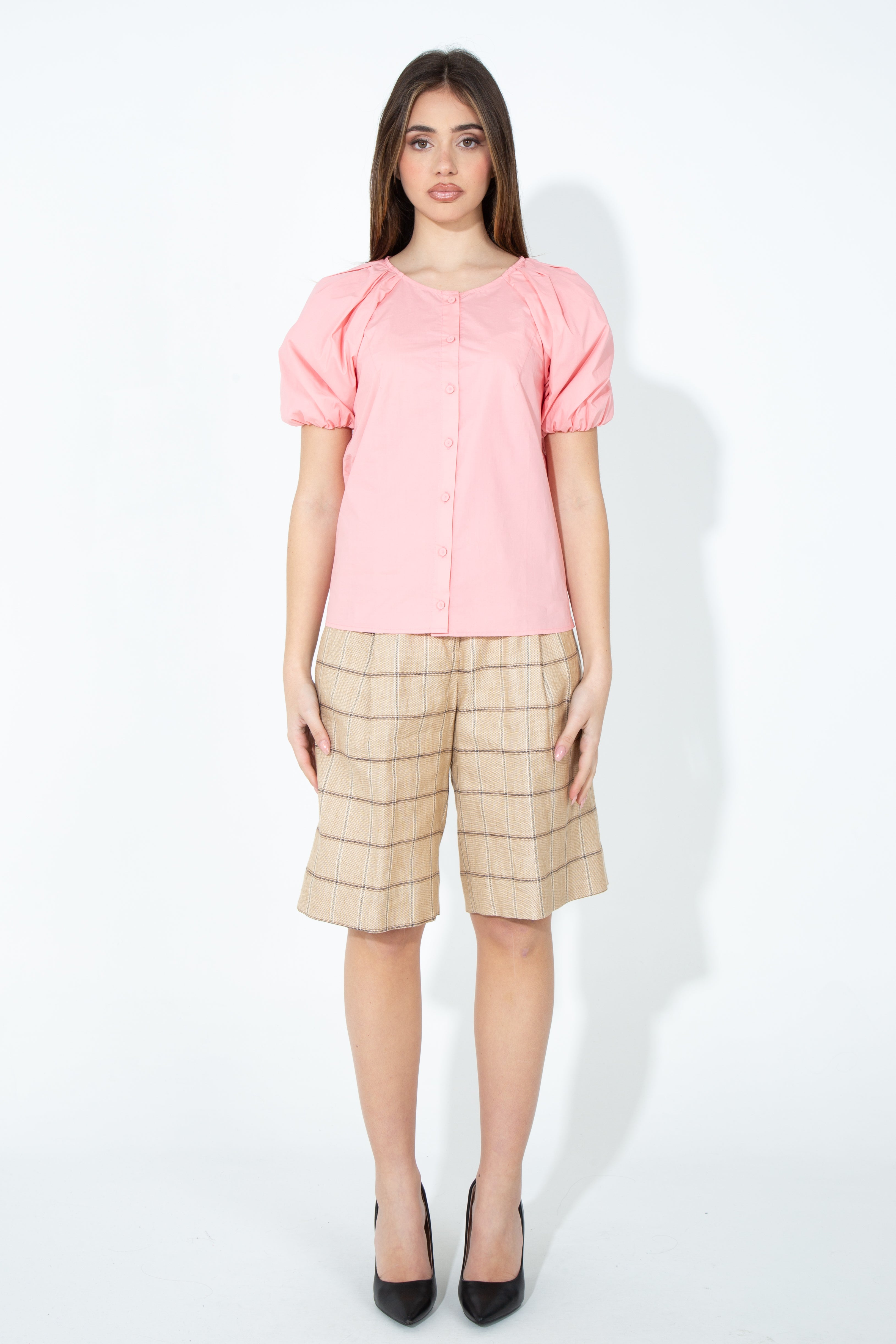 Camicia con maniche a palloncino