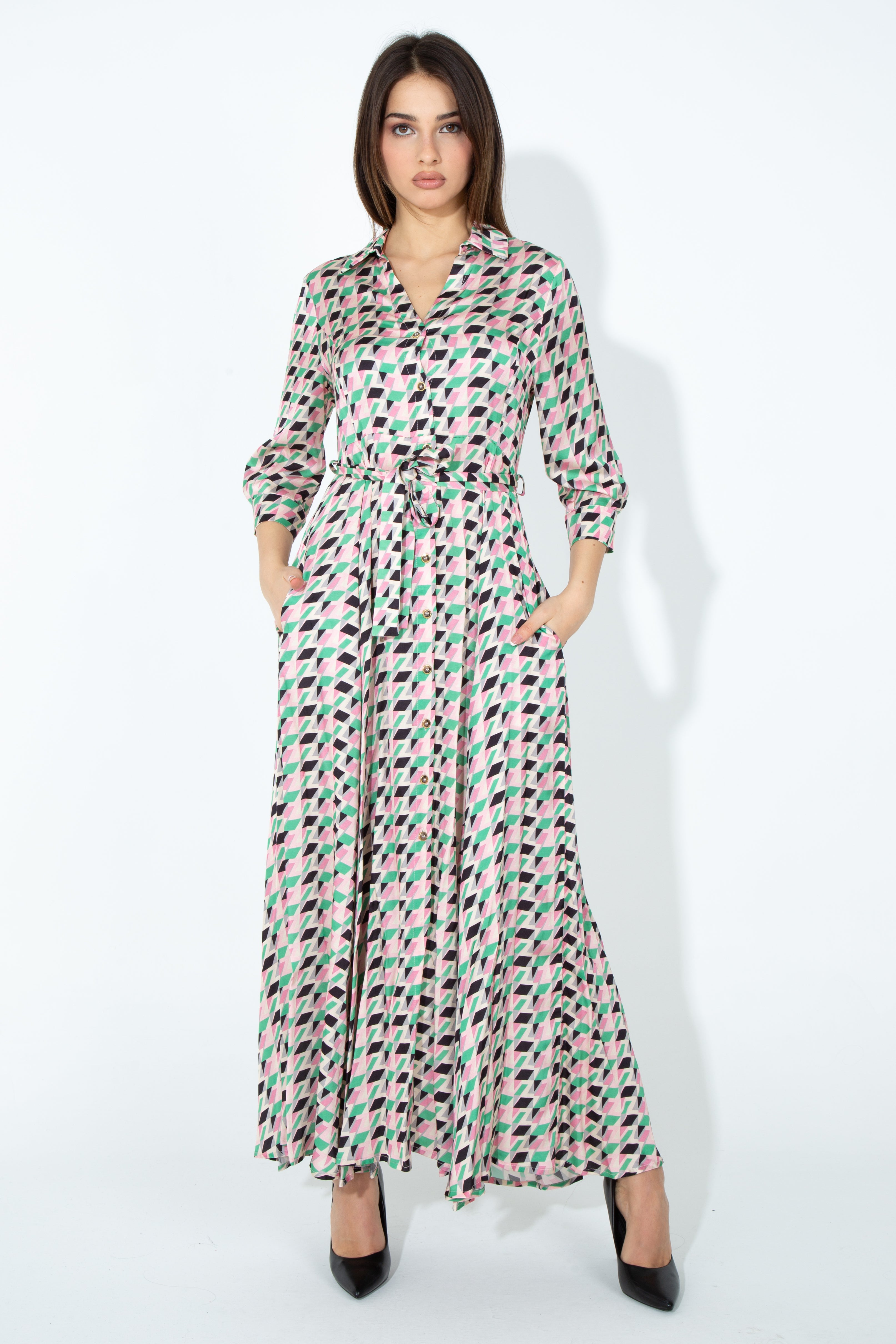 Abito chemisier in fantasia