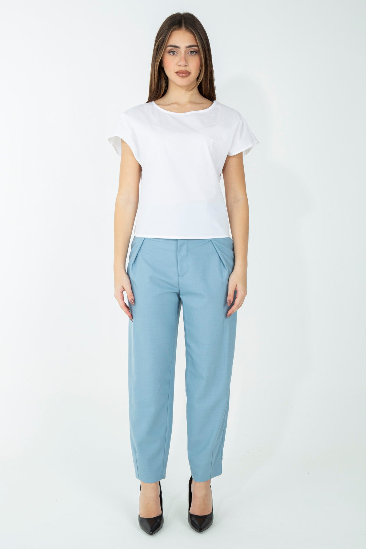 Blusa in cotone strech