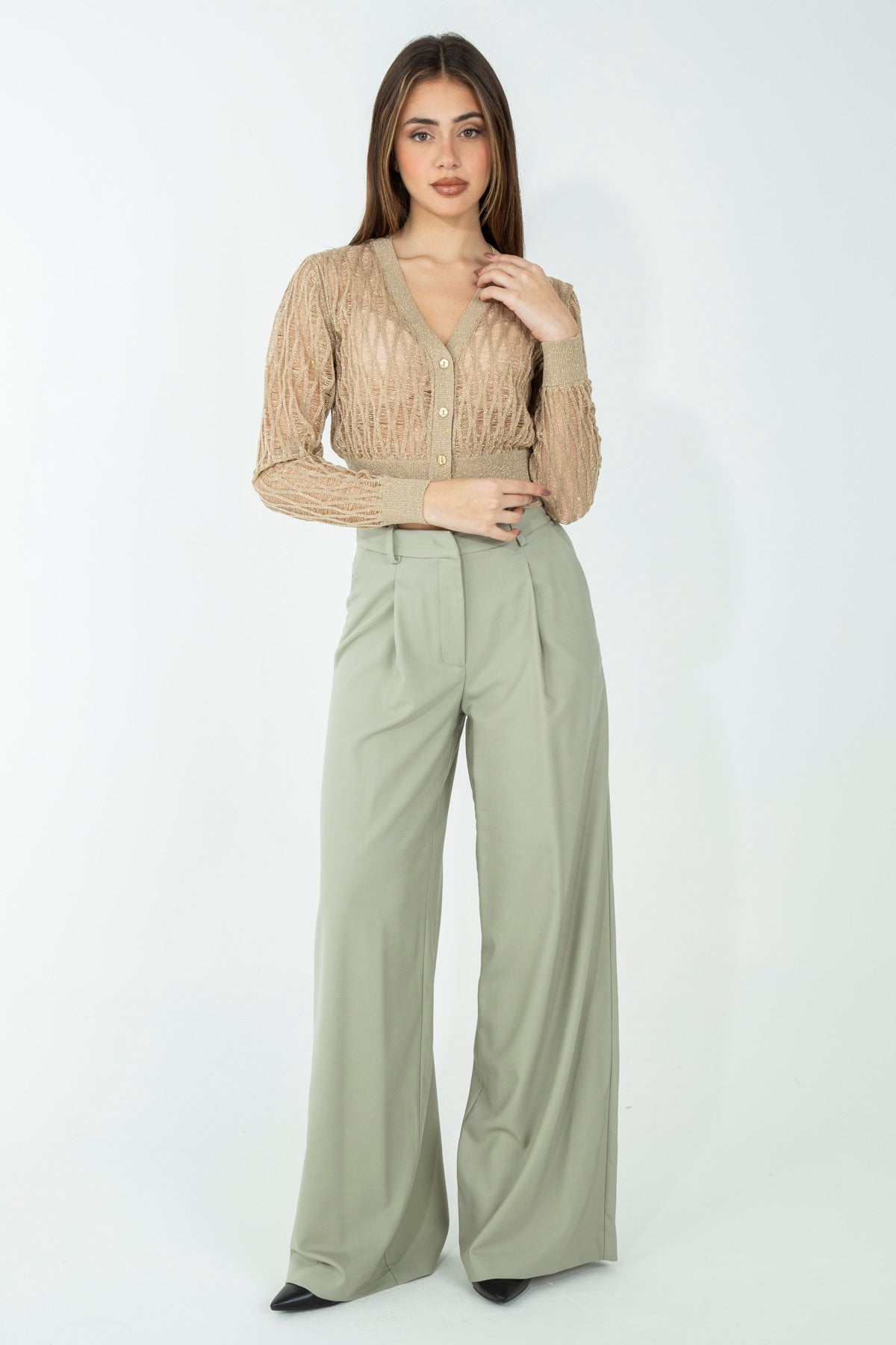 Pantalone palazzo in misto viscosa