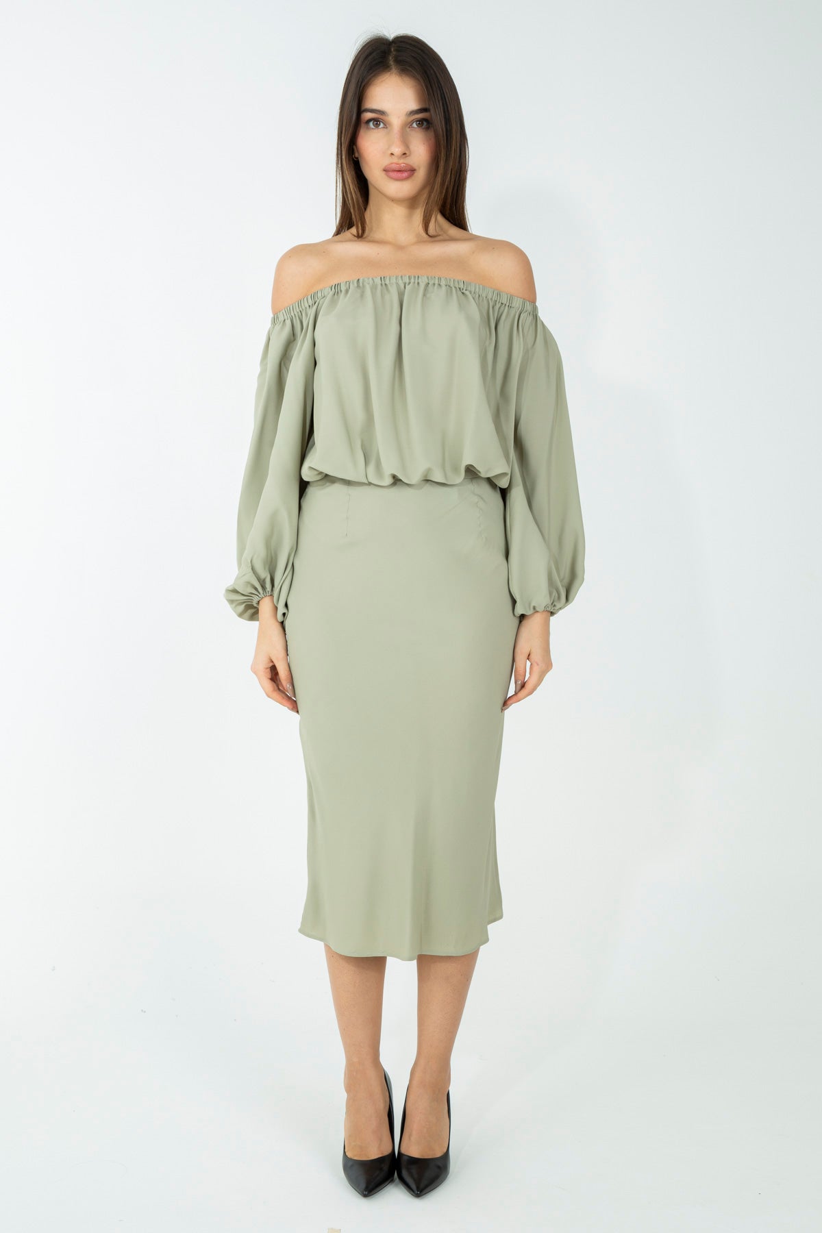 Gonna a tubino in seta