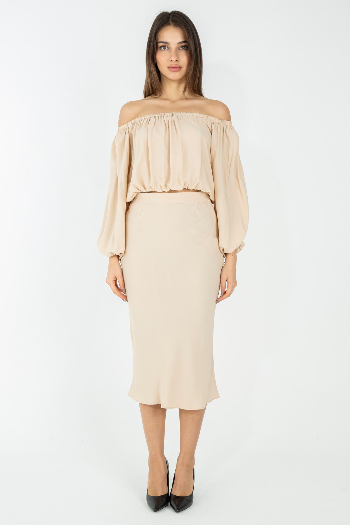 Gonna a tubino in seta