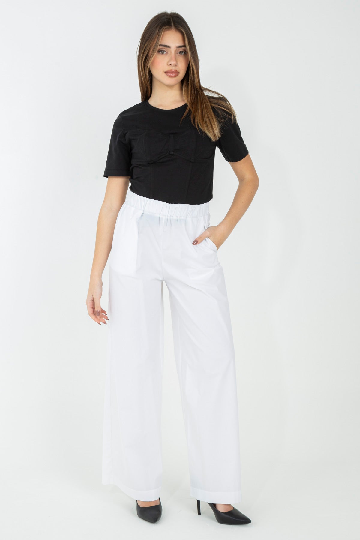 Pantalone palazzo in cotone