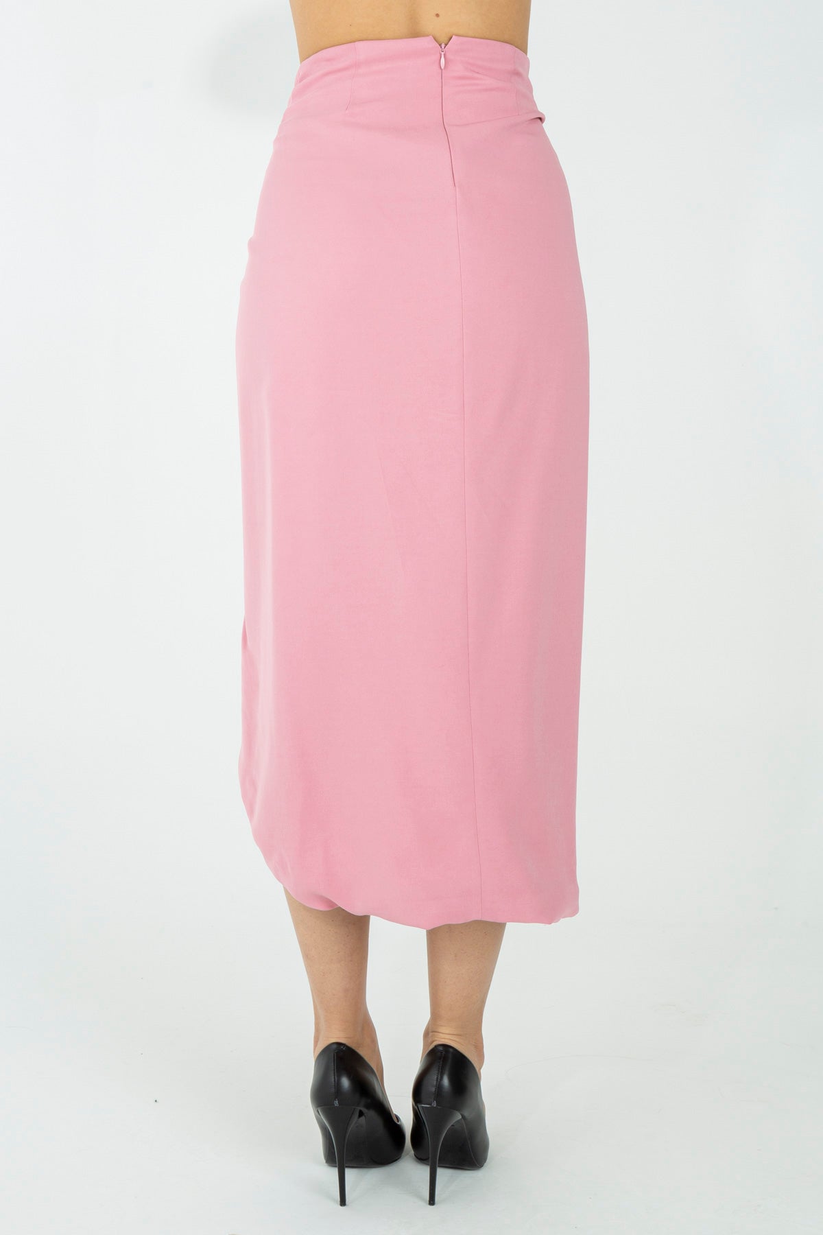 Gonna midi con dettaglio drappeggiato