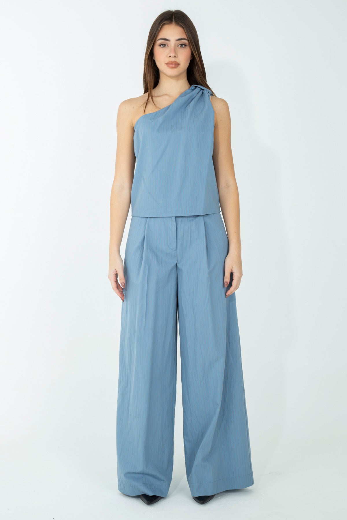 Pantalone palazzo gessato