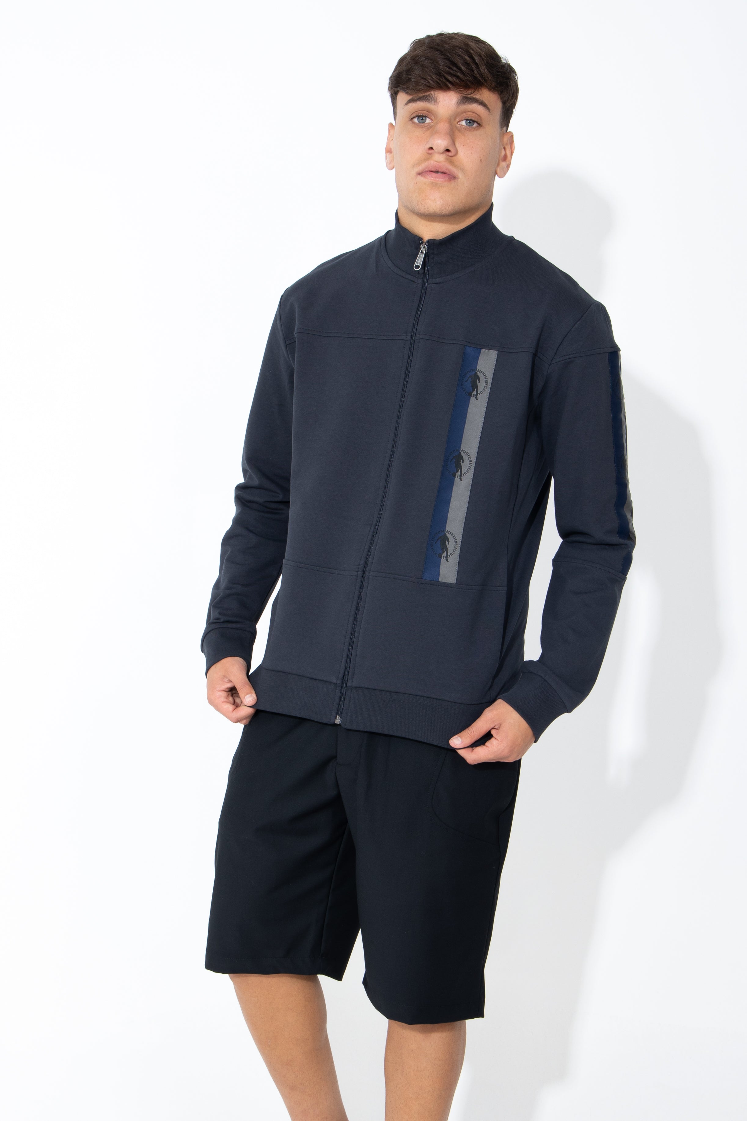 Felpa con zip e logo