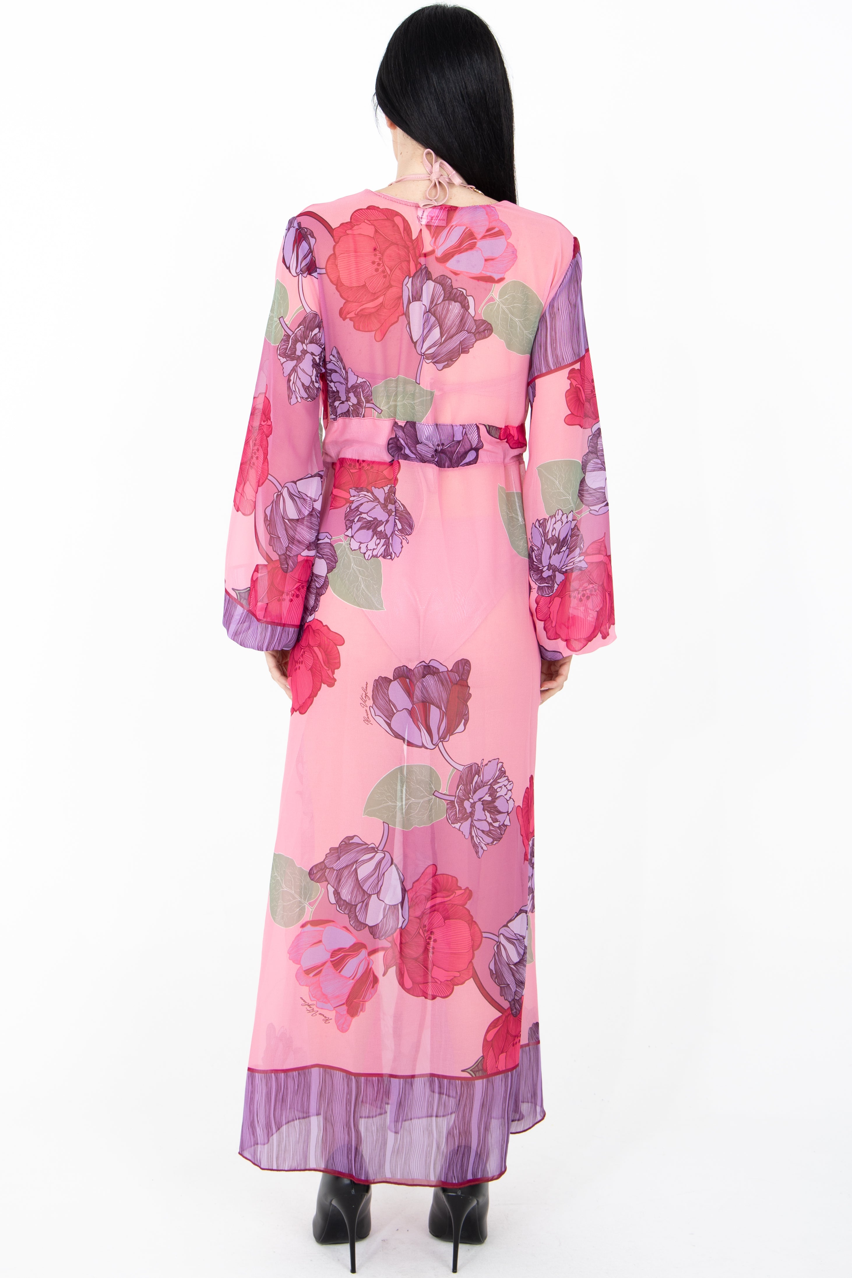 Kimono lungo in fantasia floreale
