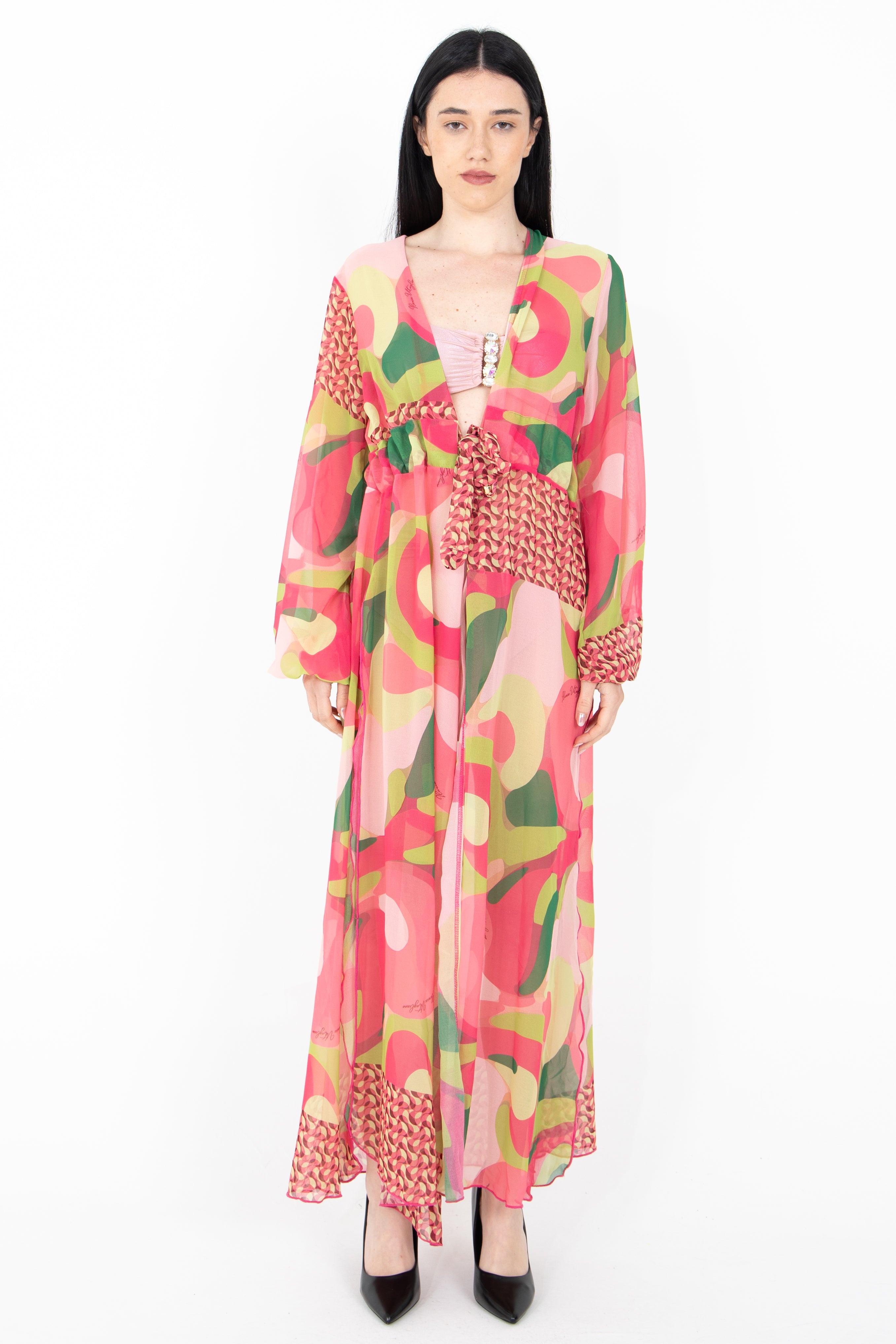 Kimono lungo multicolore