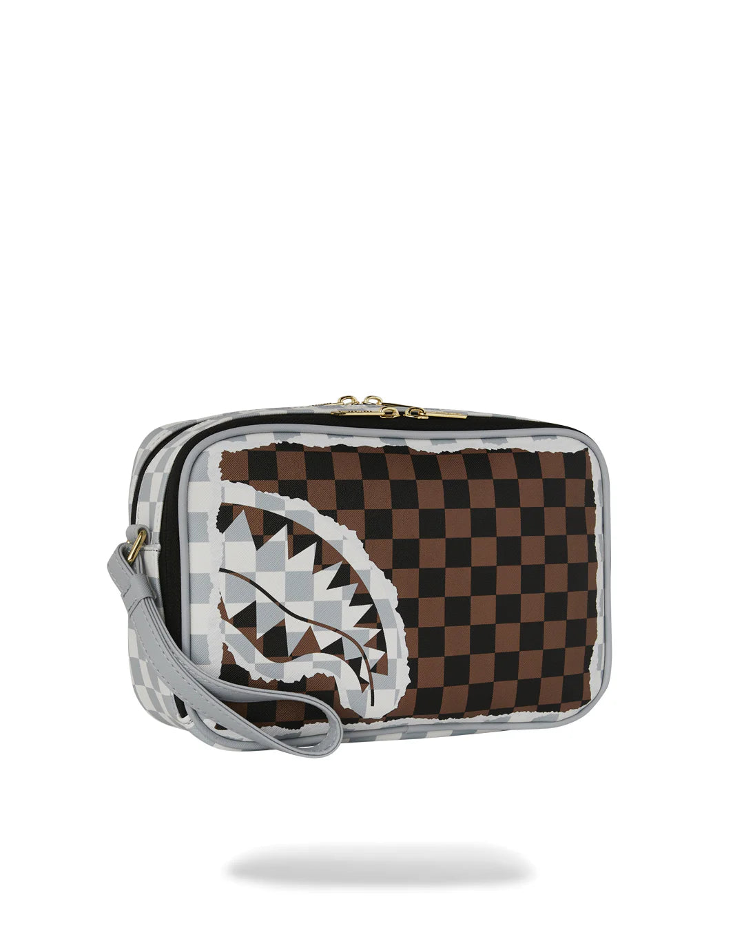 Pochette multiuso Cream and Brown Tear Check