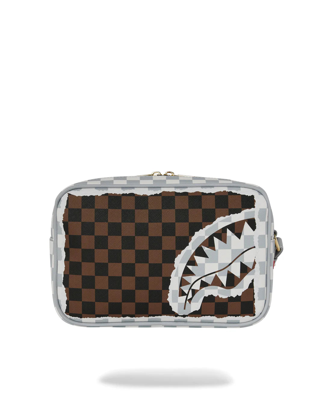 Pochette multiuso Cream and Brown Tear Check