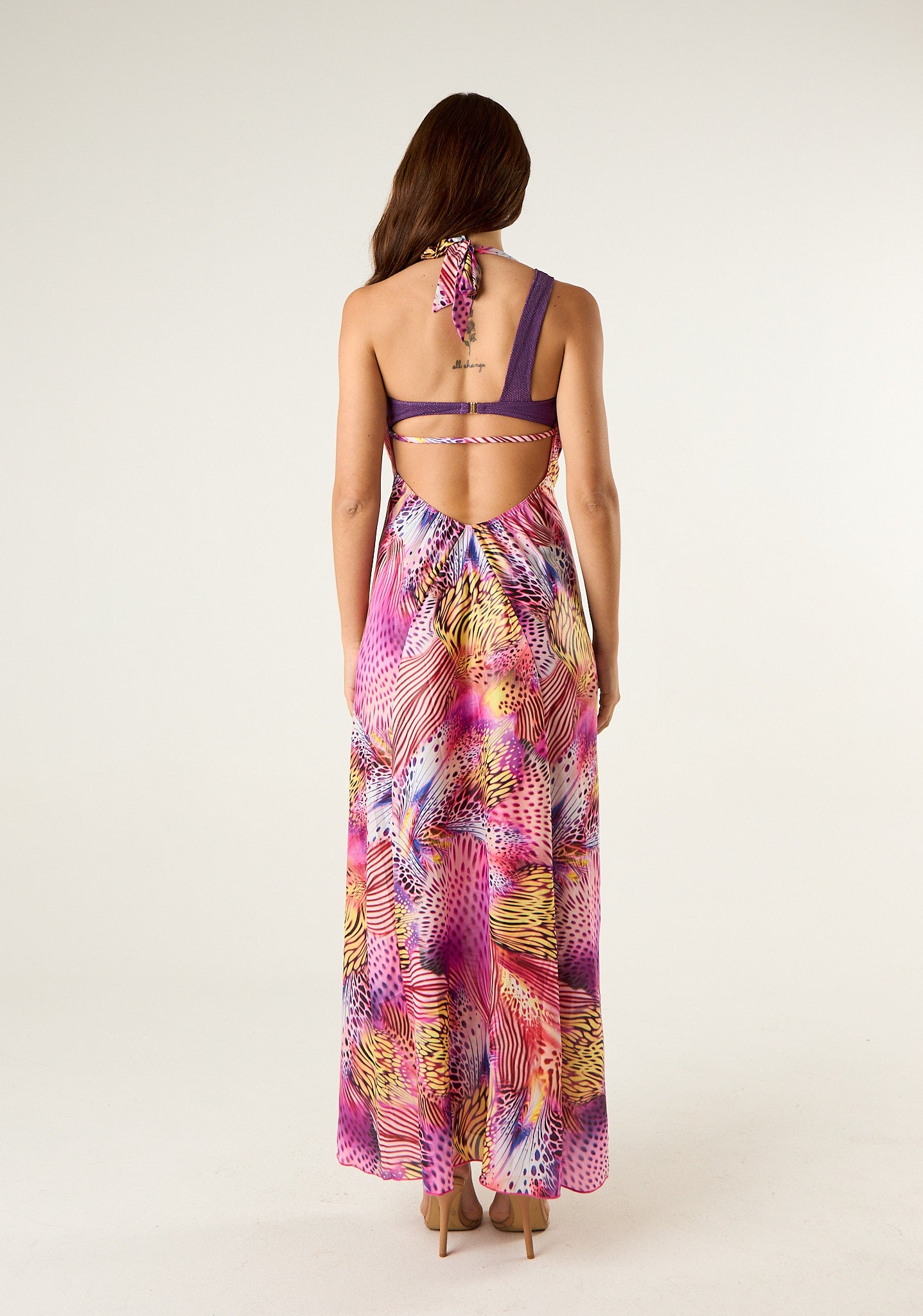 Abito lungo Pink Butterfly