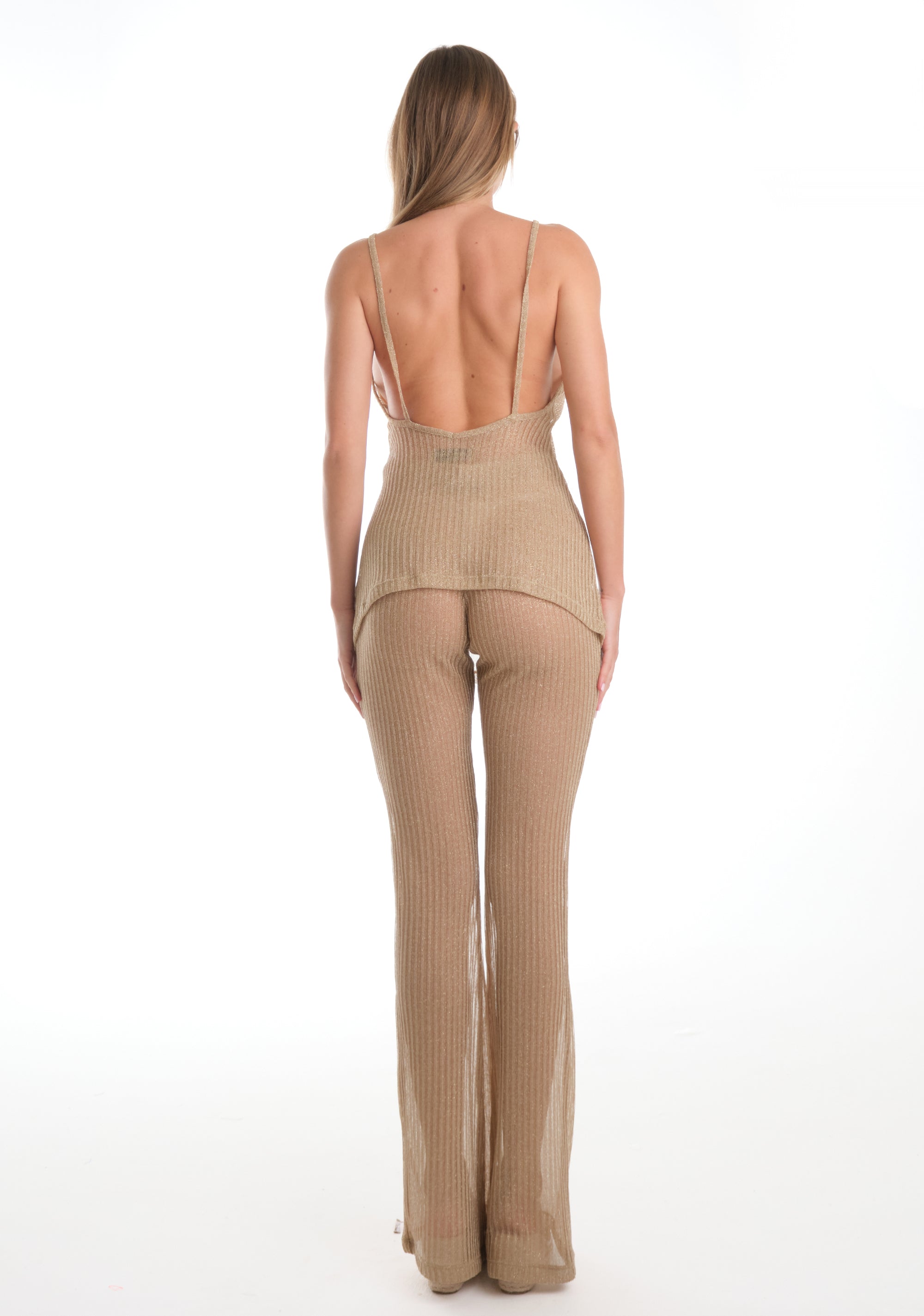 Pantalone zampa trasparent