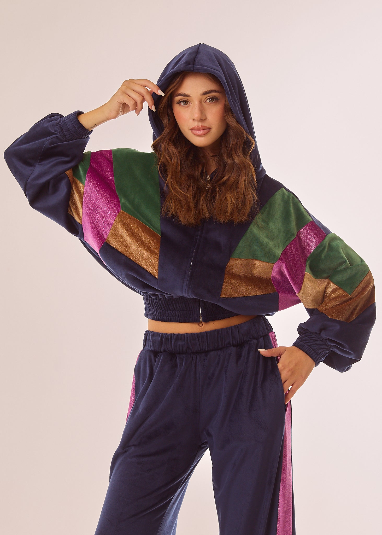 Felpa crop multicolor