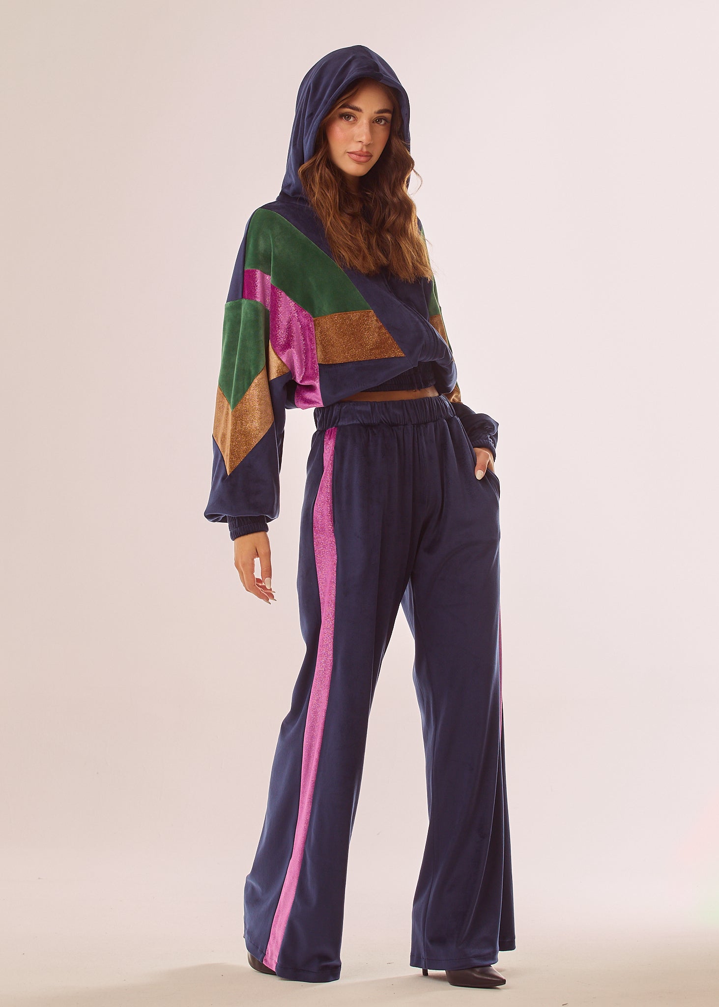 Pantalone tuta palazzo multicolor