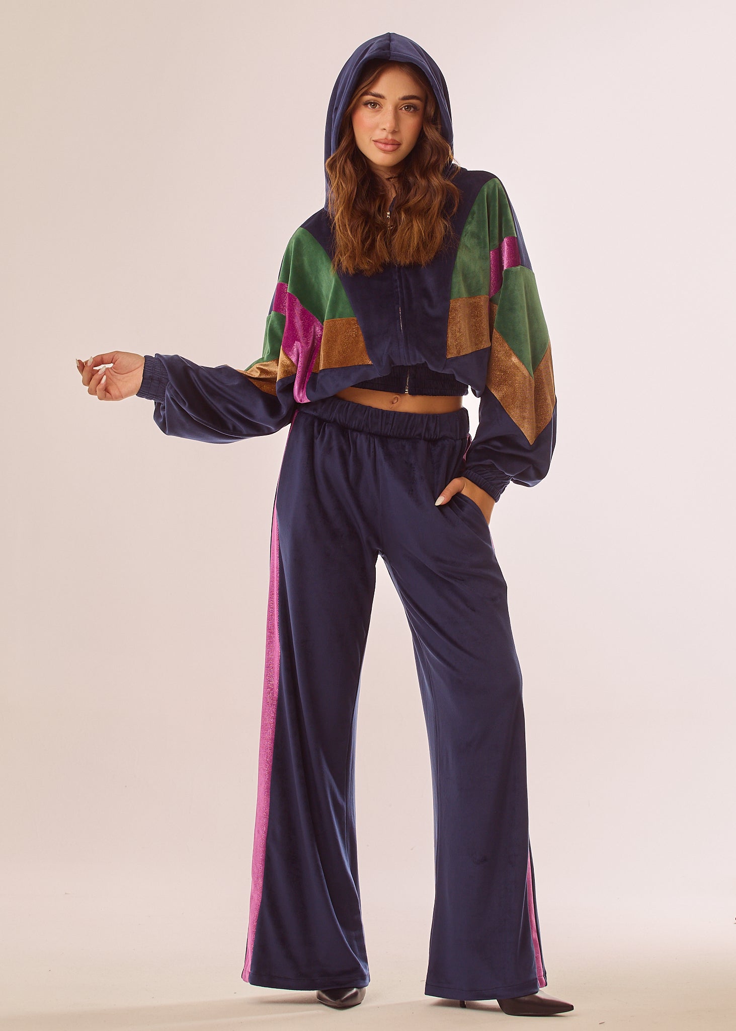 Pantalone tuta palazzo multicolor