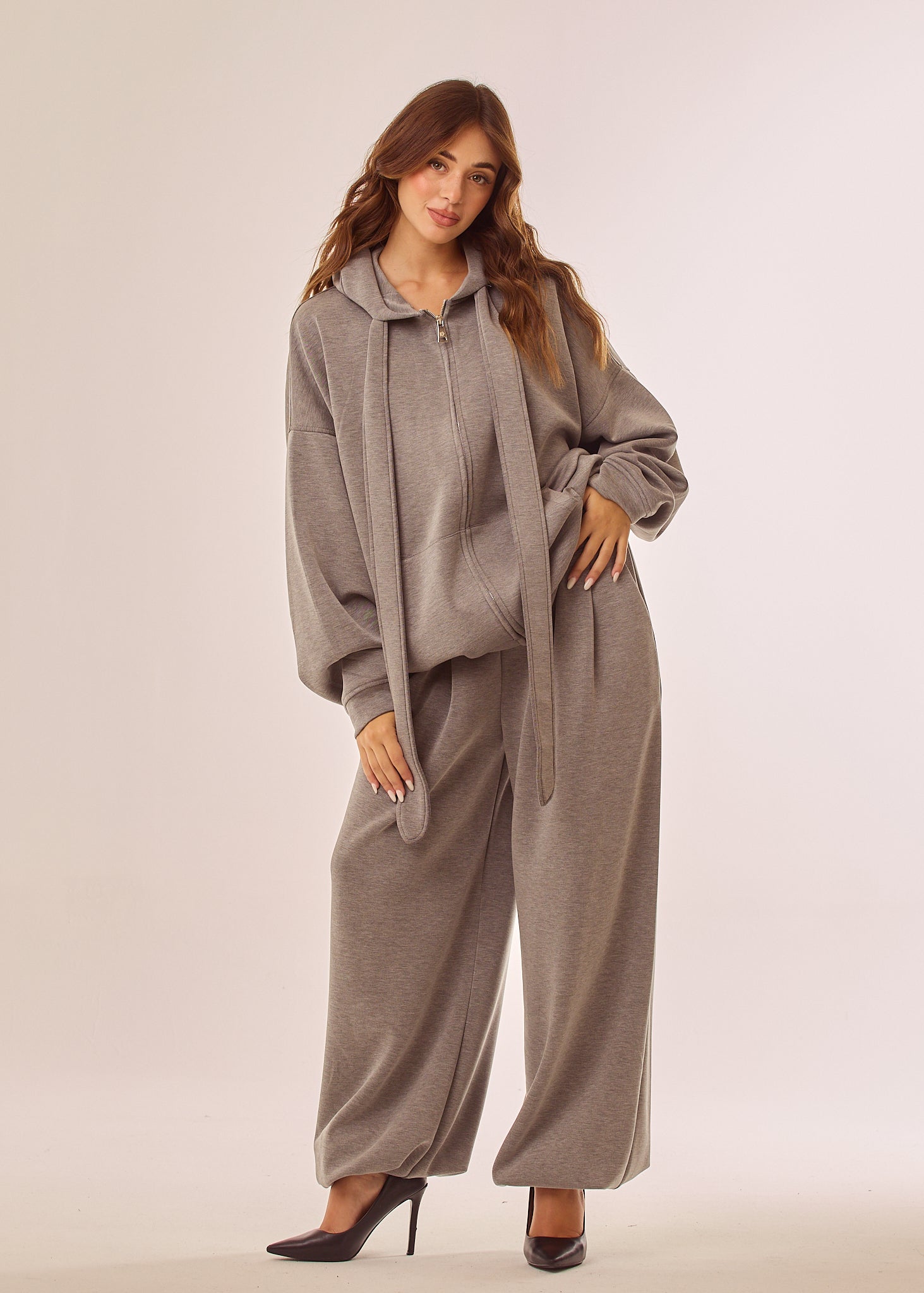 Pantalone tuta over in tessuto soft