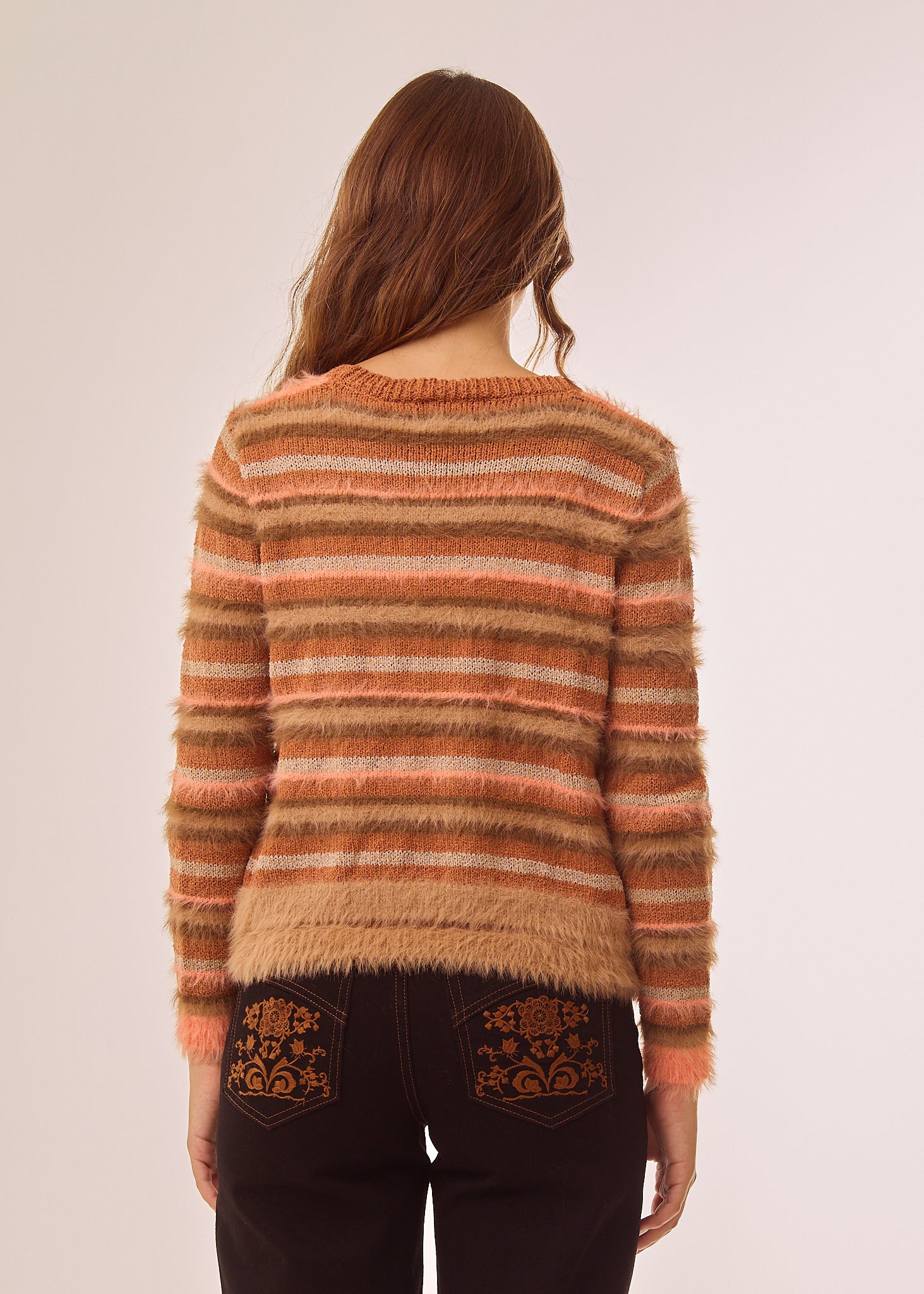 Cardigan con inserti in pelo