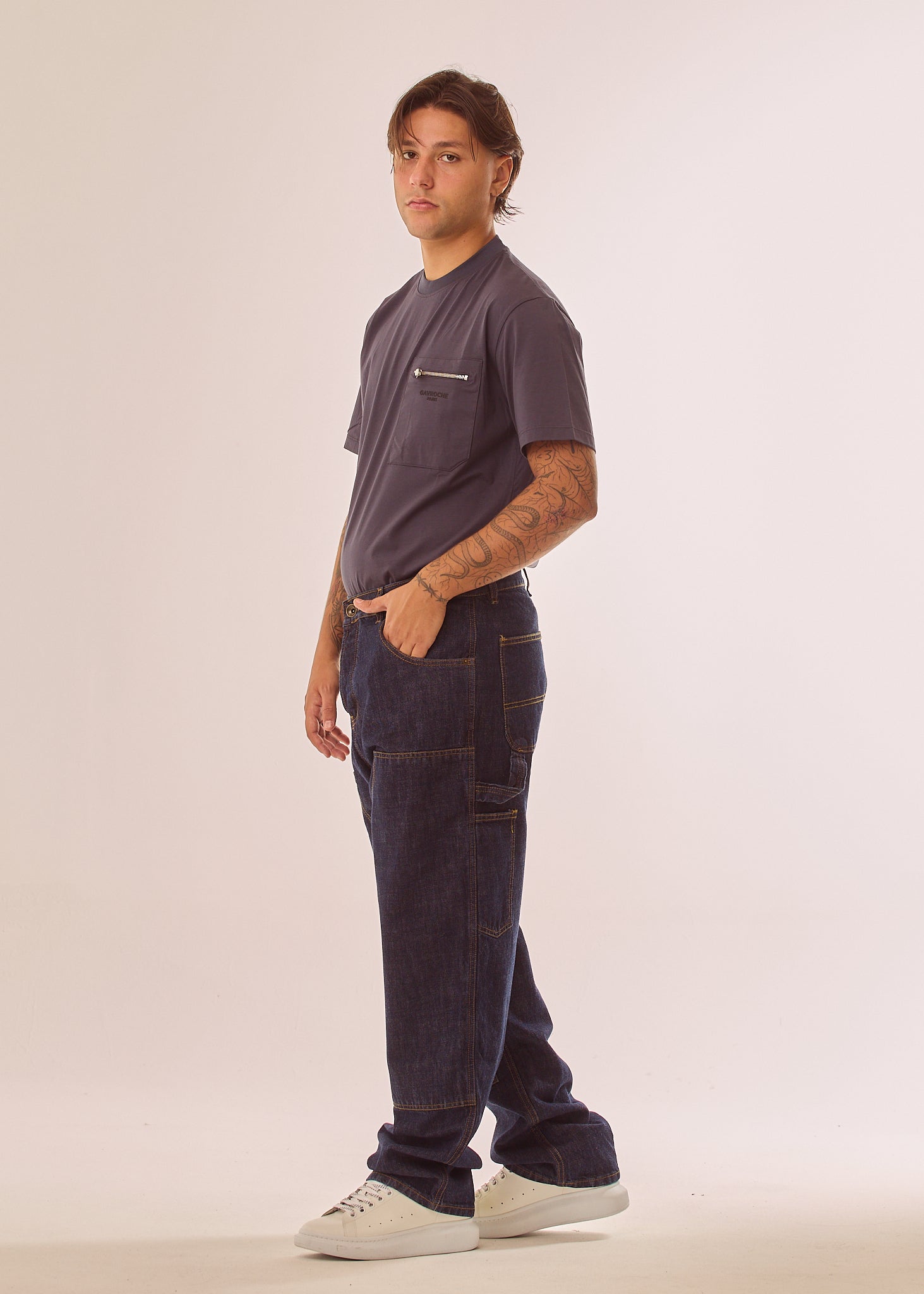 Jeans baggy con tasconi