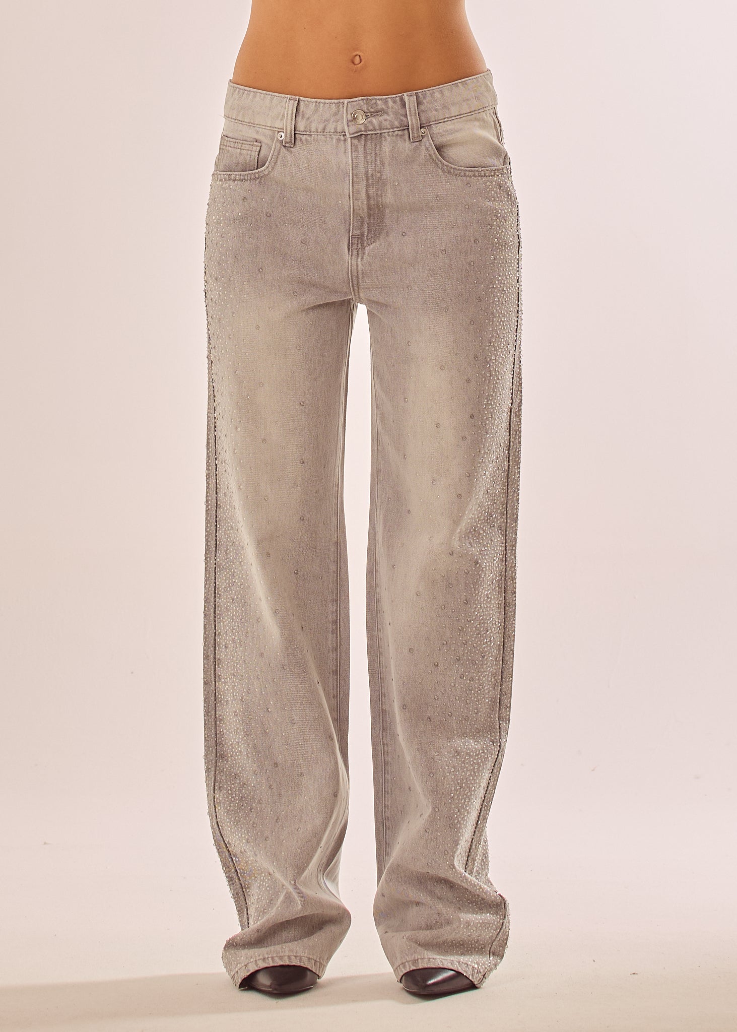 Jeans baggy con applicazioni