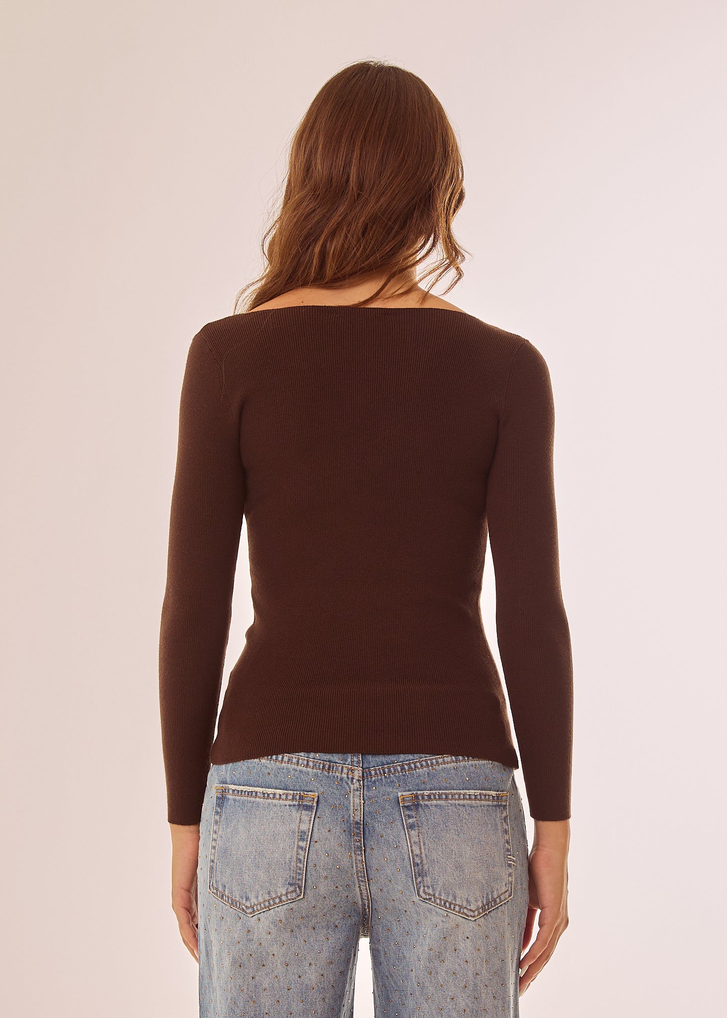 Maglia a costine con incrocio