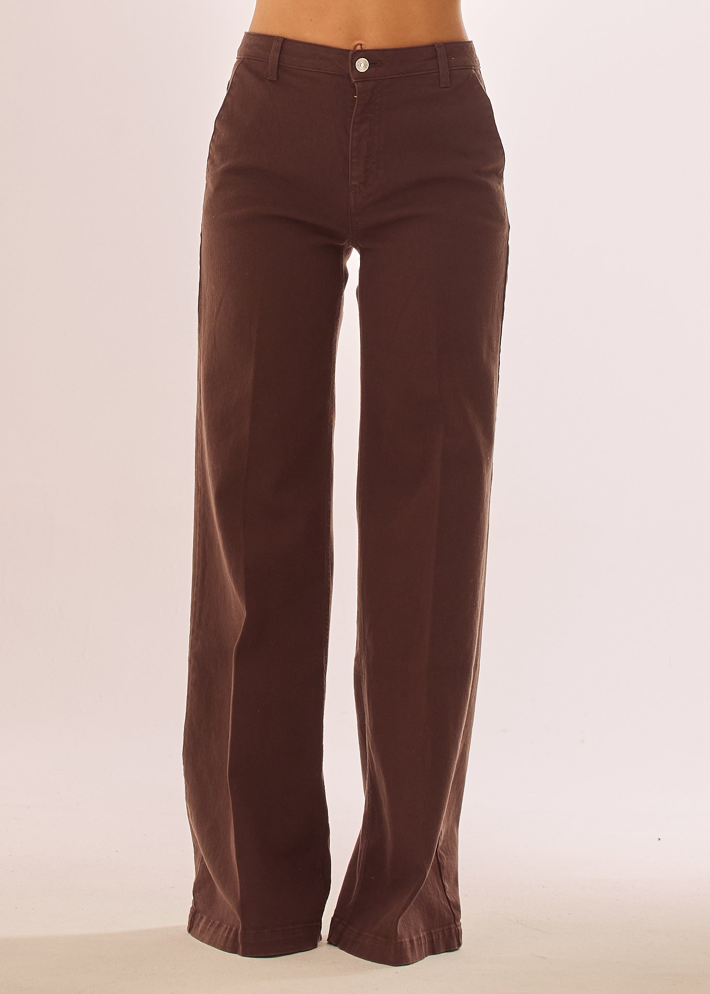 Jeans a zampa in tinta unita