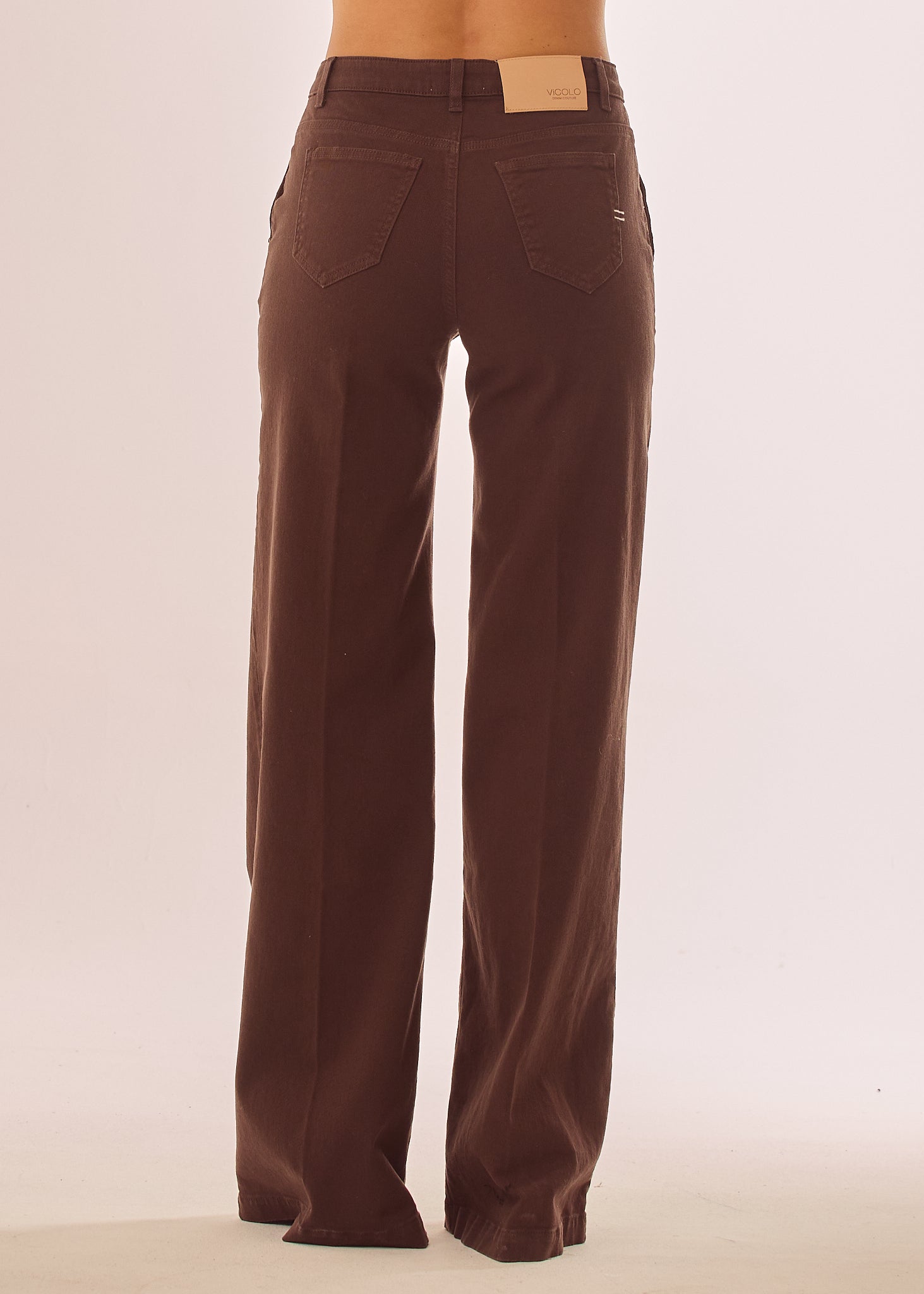 Jeans a zampa in tinta unita