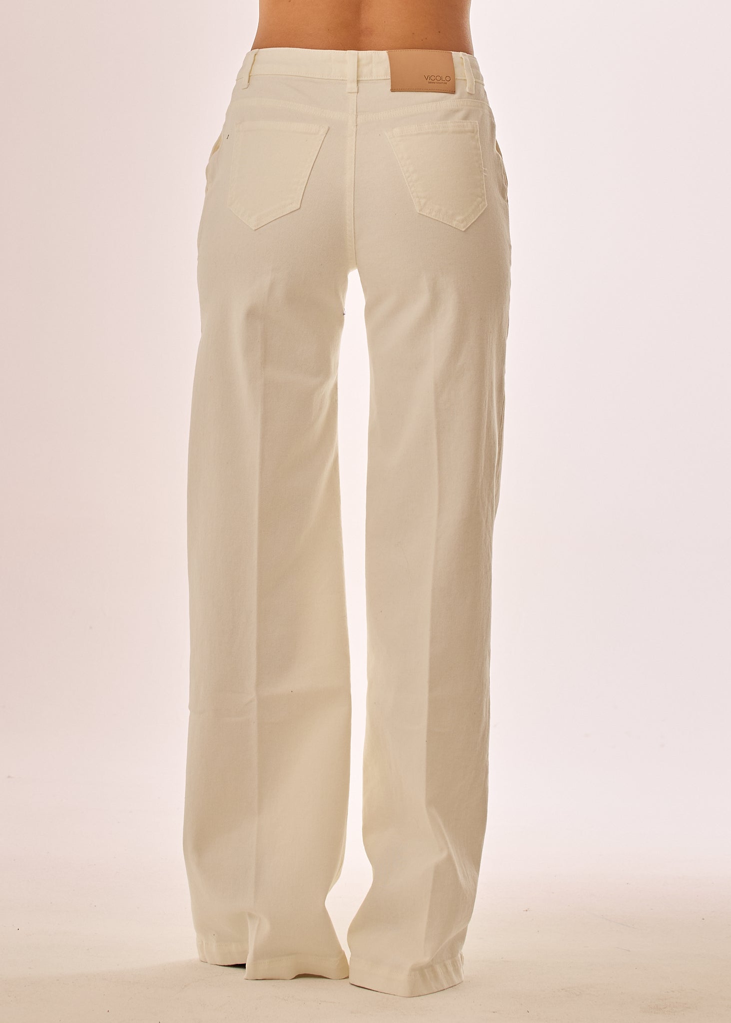 Jeans a zampa in tinta unita