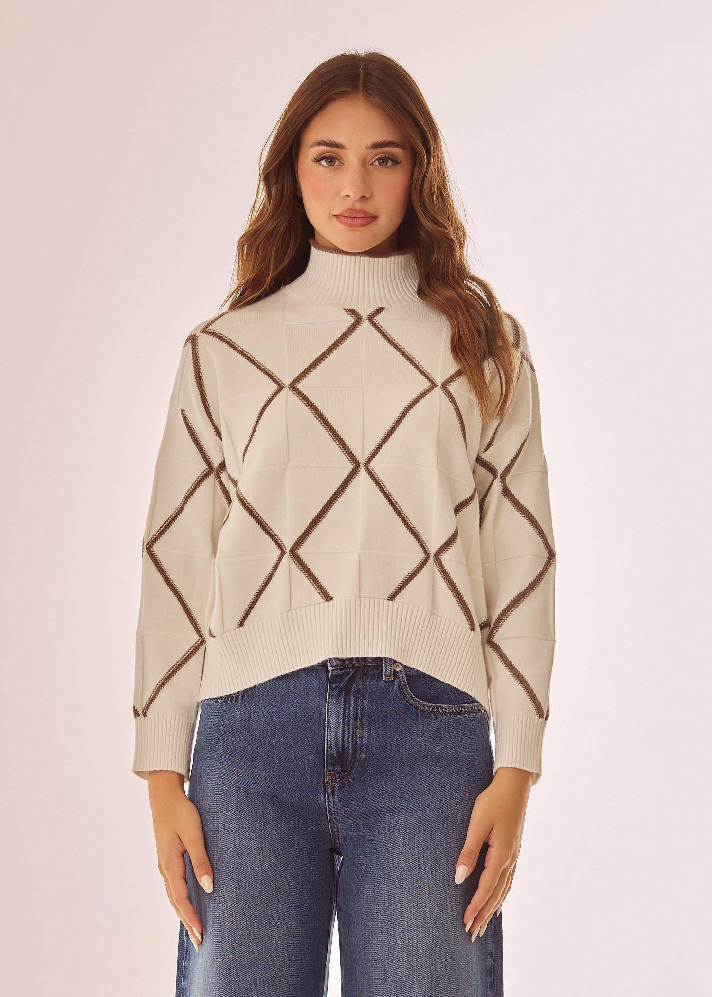 Maglia dolcevita con trama