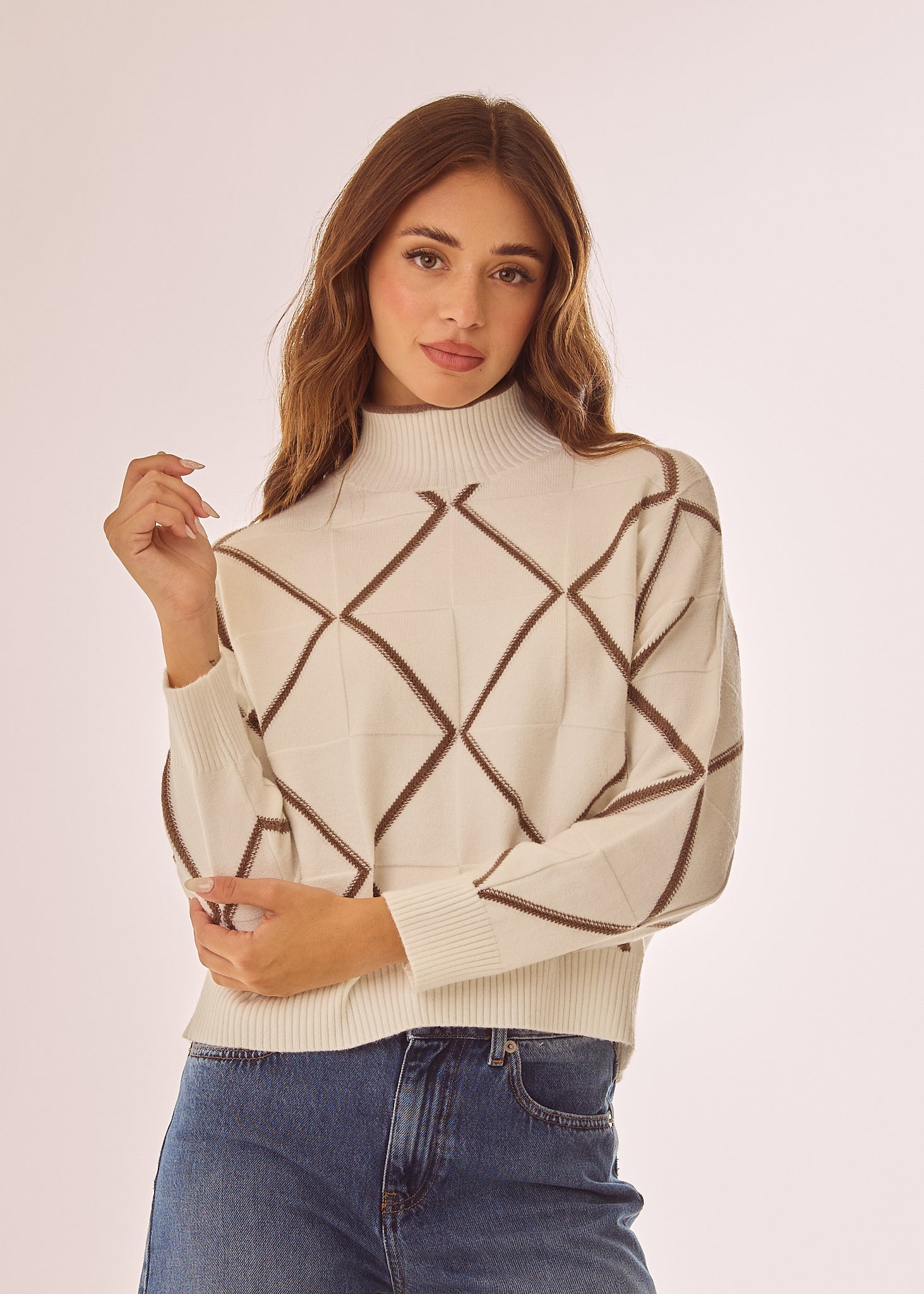 Maglia dolcevita con trama