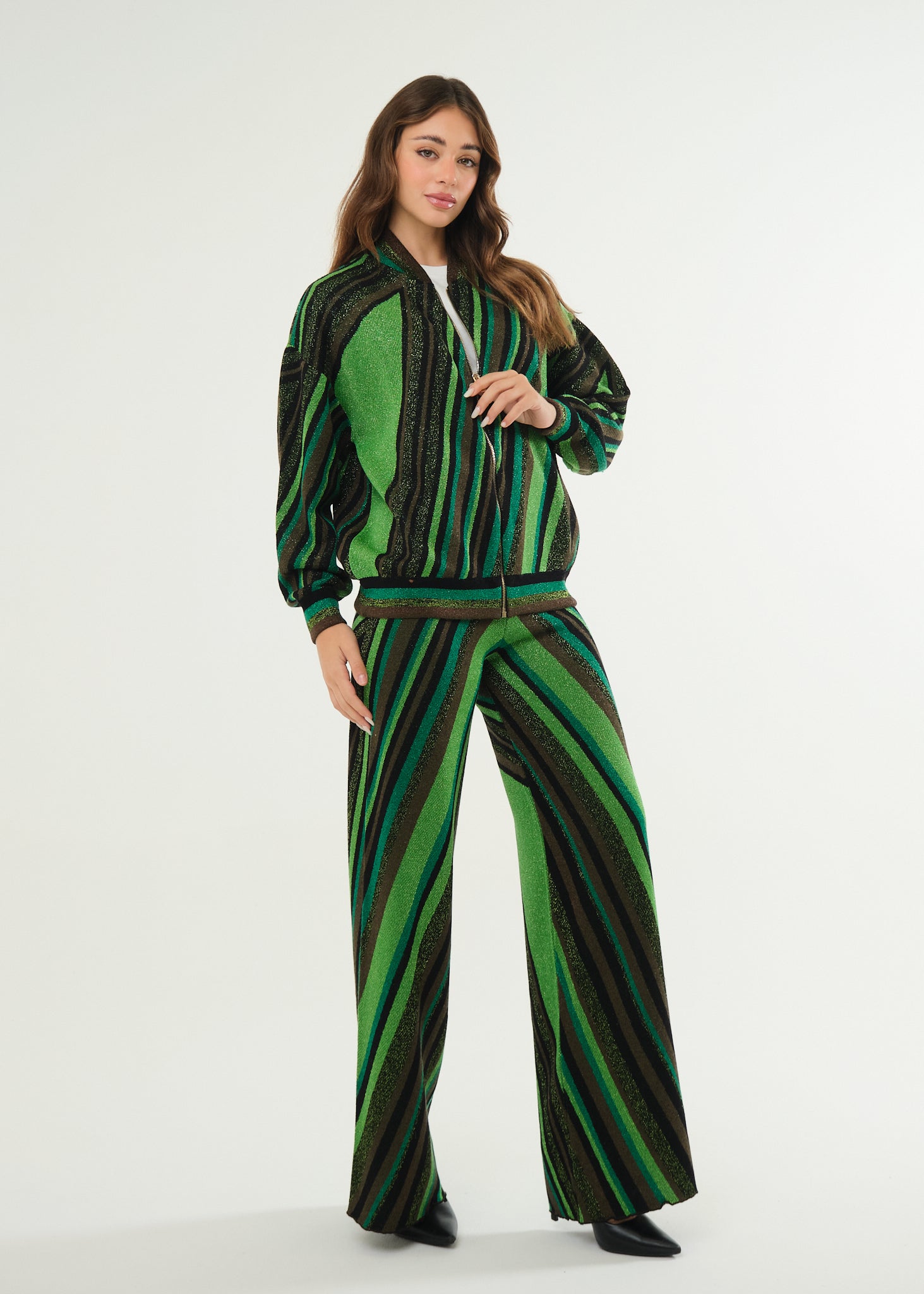 Pantalone in maglia lurex