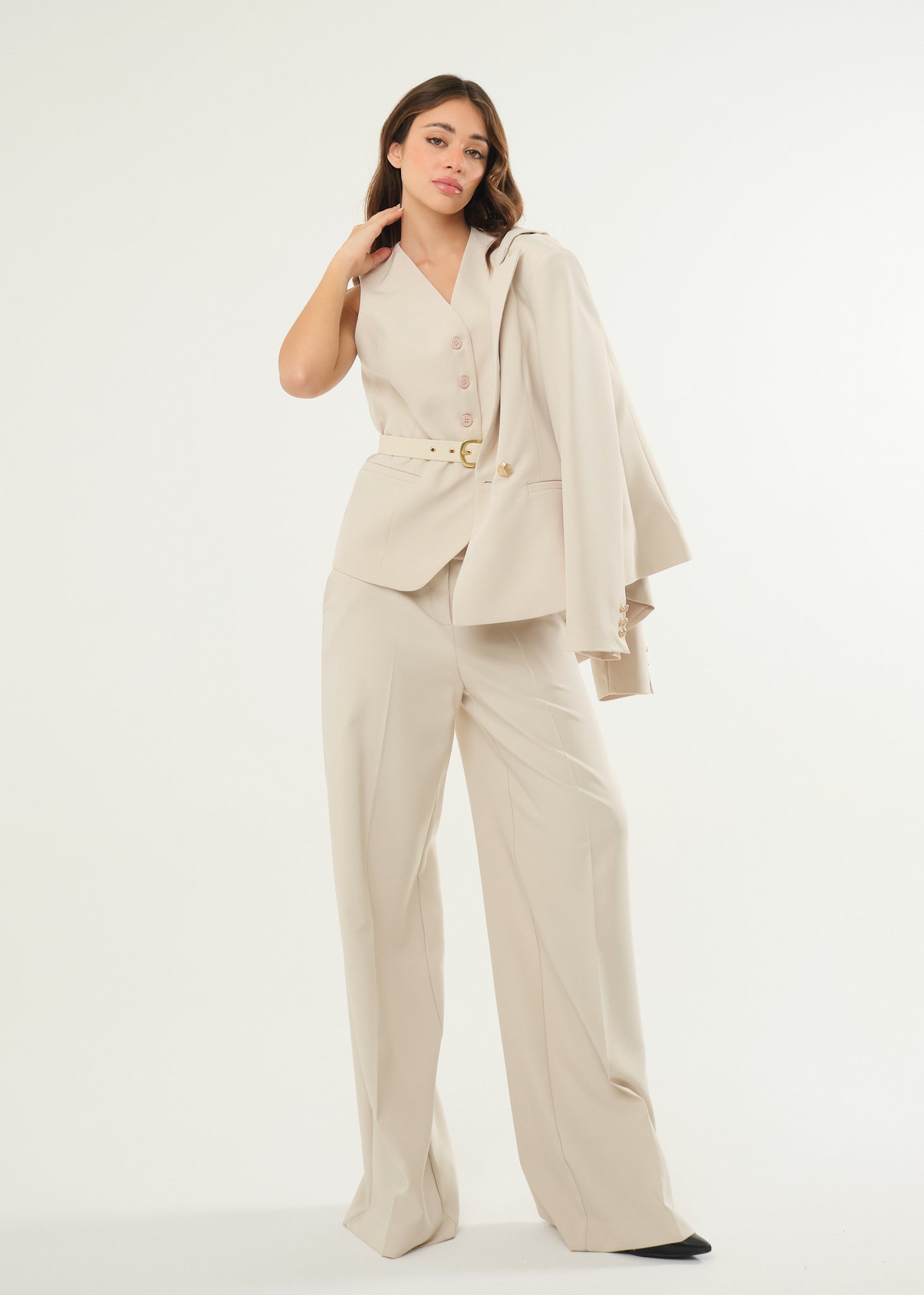 Pantalone palazzo a vita bassa