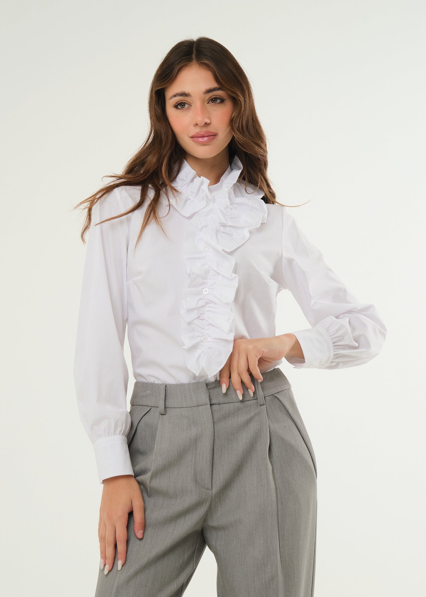 Camicia con arriccio in dettaglio