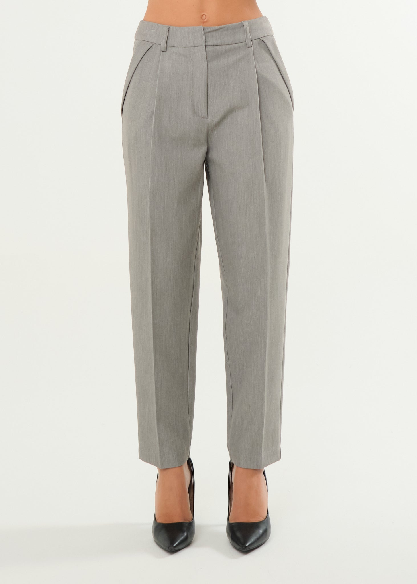 Pantalone a gamba dritta in tessuto screziato