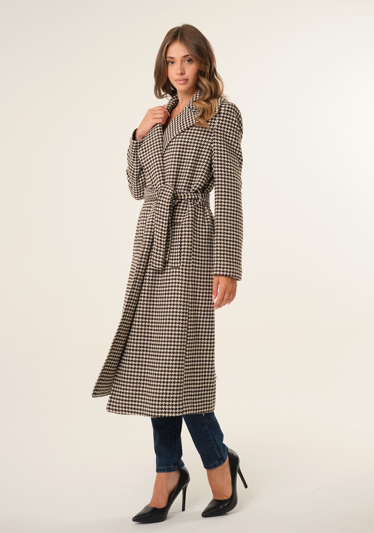 Cappotto lungo pied de poule