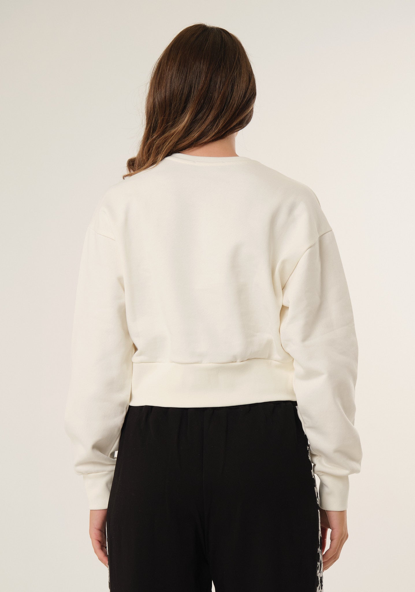 Felpa crop con logo gioiello