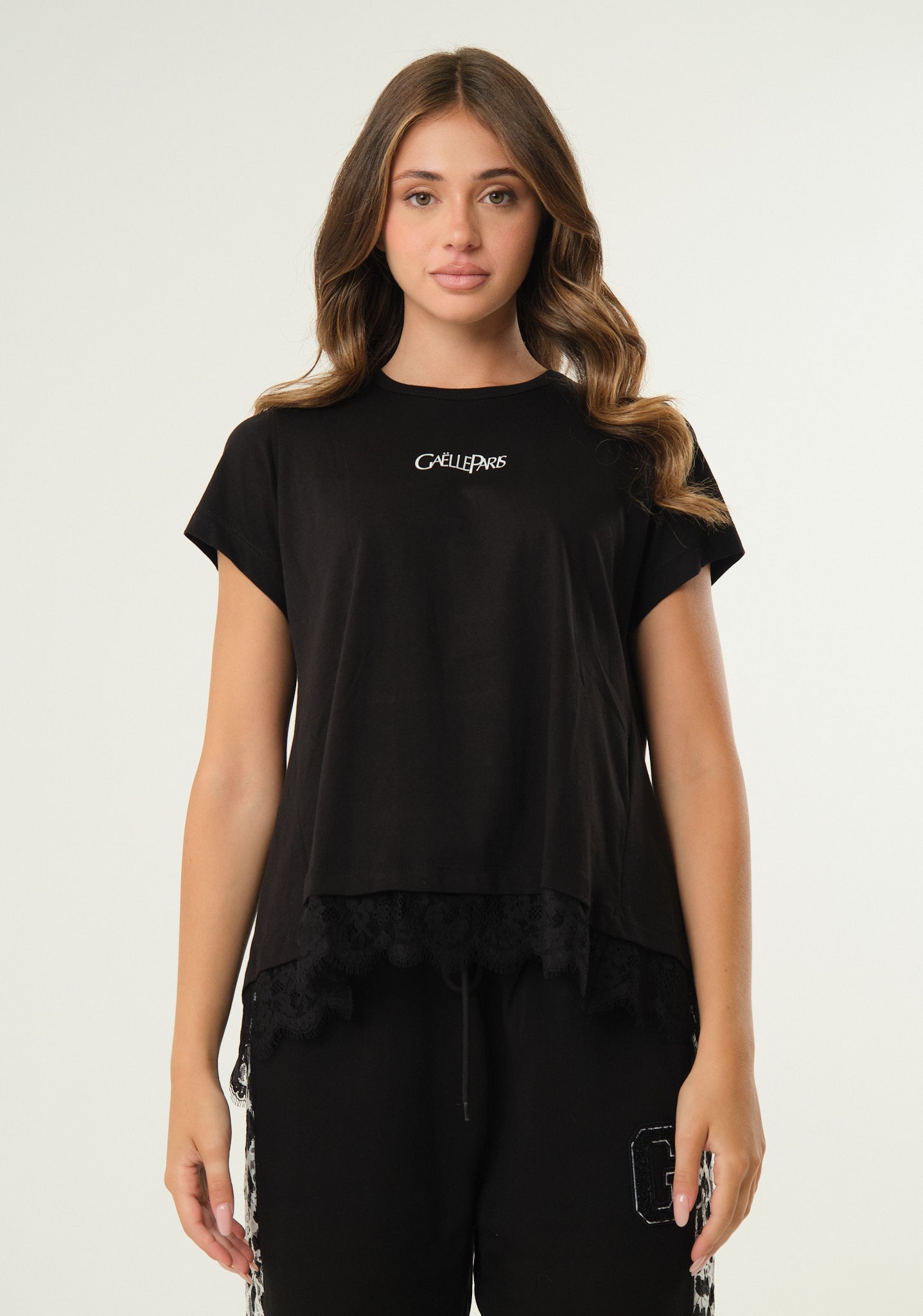T-shirt con inserto plisse'