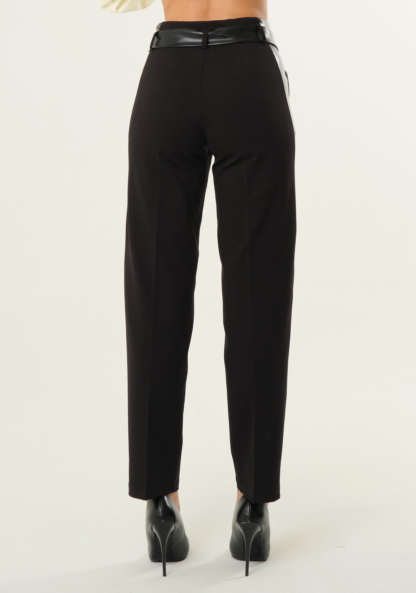Pantaloni bi-tessuto in punto milano