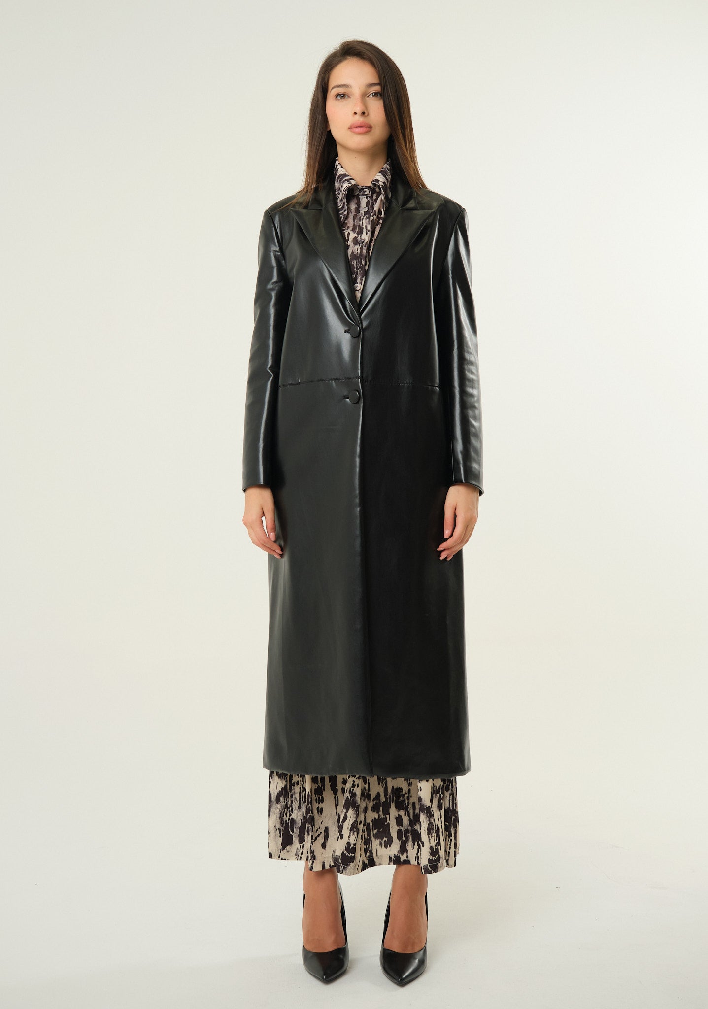 Trench lungo in ecopelle