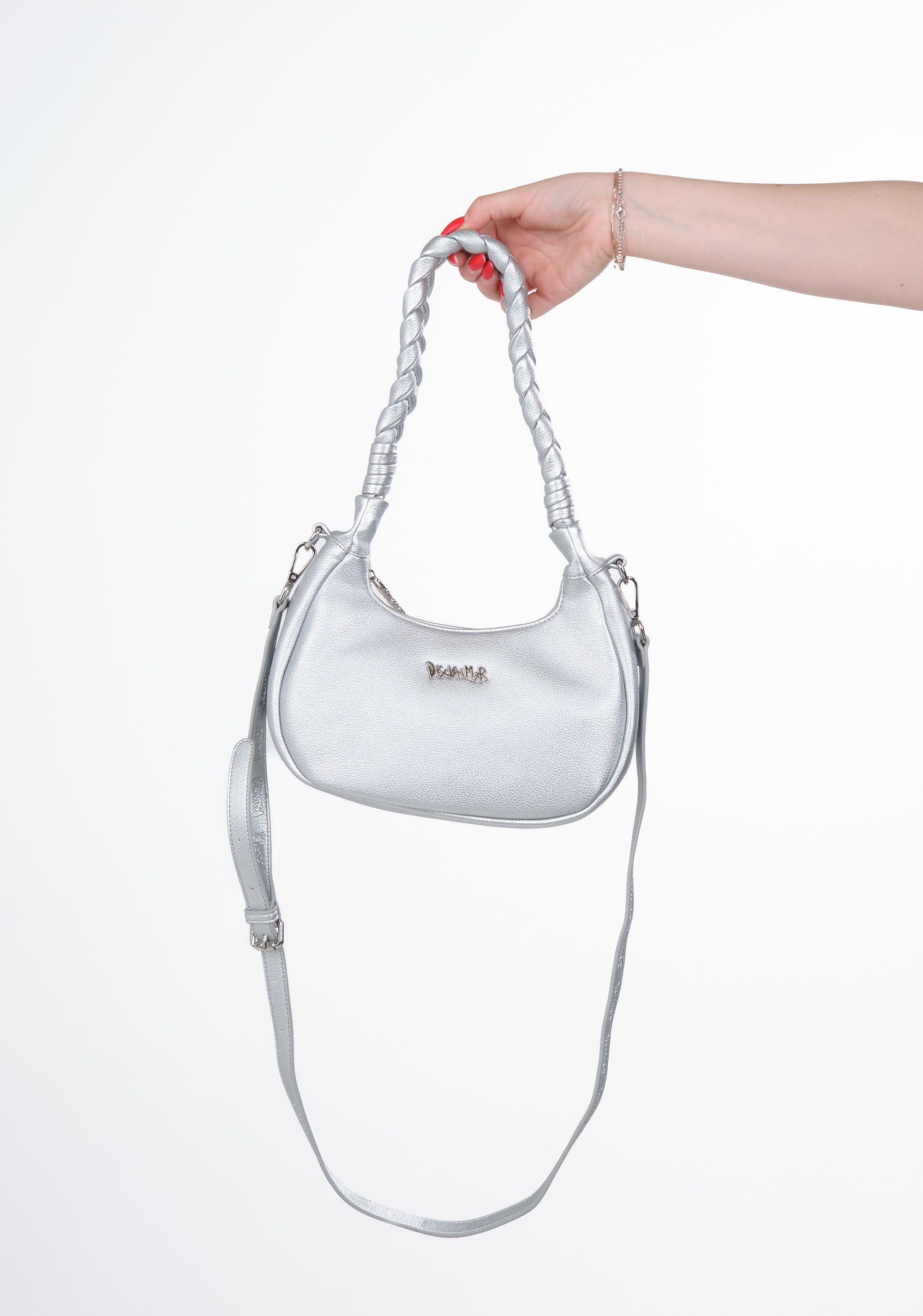 Borsa a mezzaluna metallizata