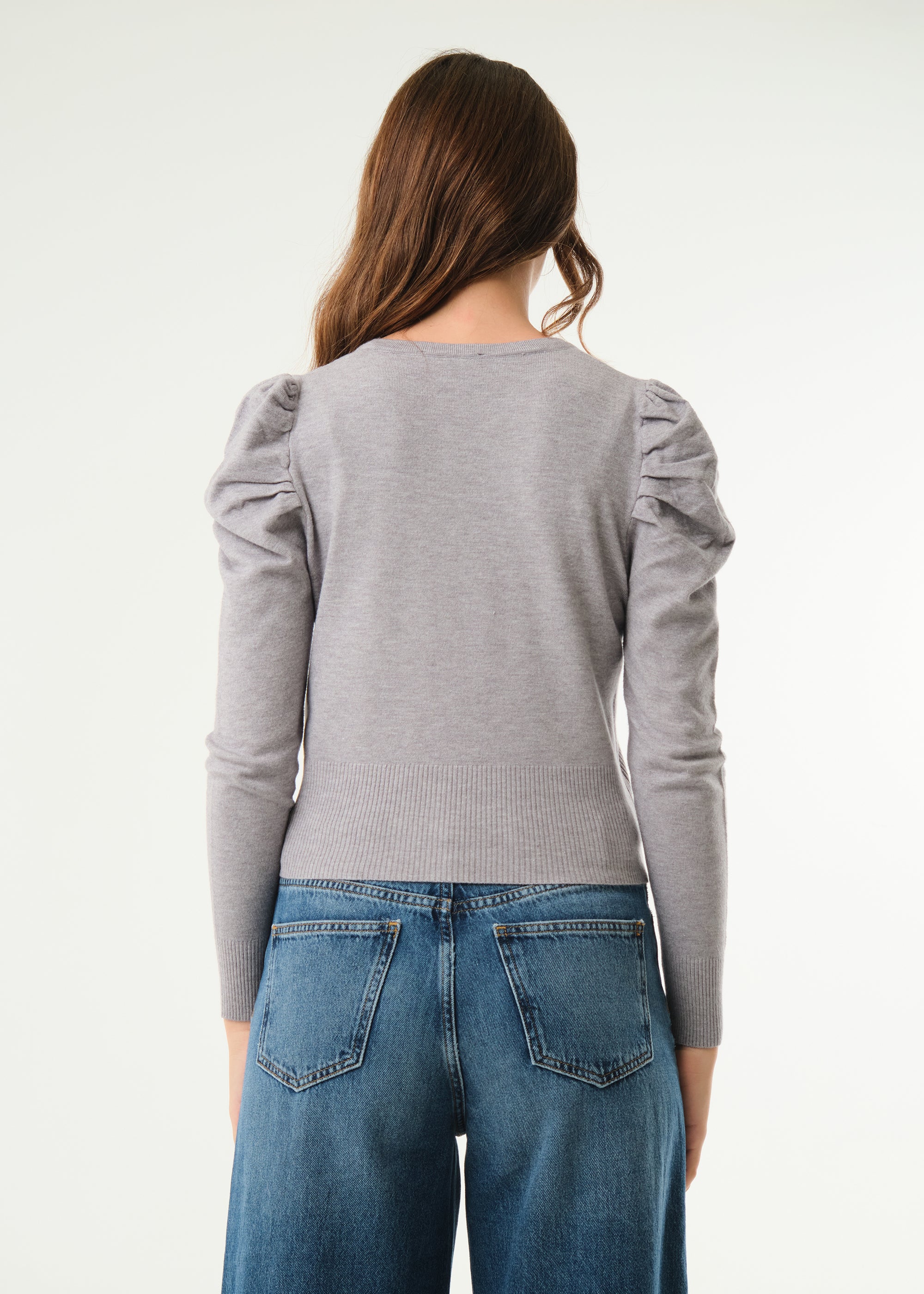 Cardigan con maniche a sbuffo